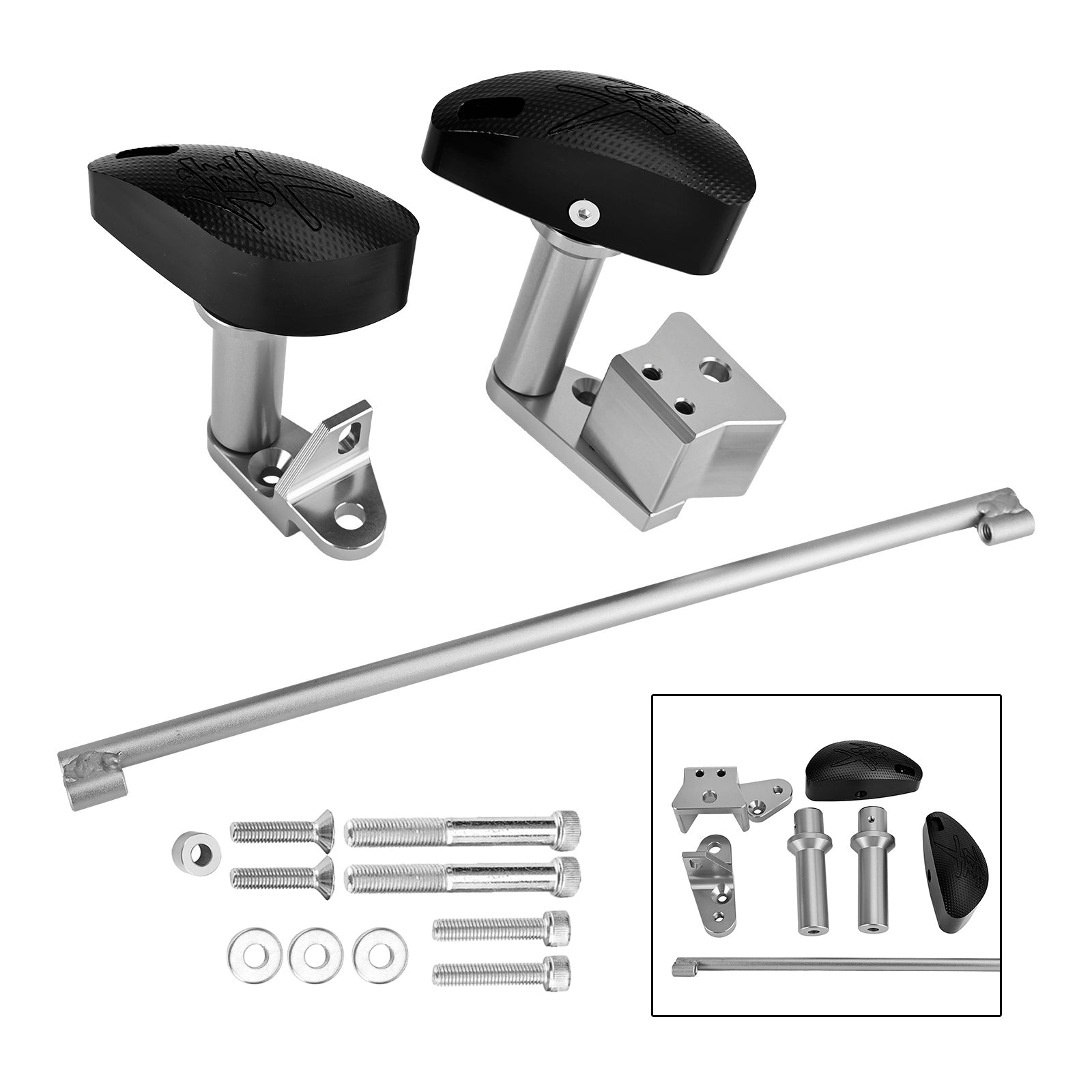 Statormotorreglage CNC Protector Pad Silver för Suzuki GSXR1300 Hayabusa 08-20