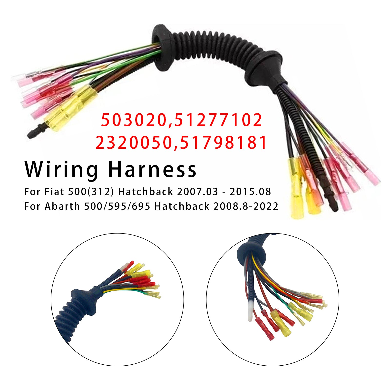 Rear Door Cable Wiring Harness Tailgate Loom For Fiat 500 2007-2015