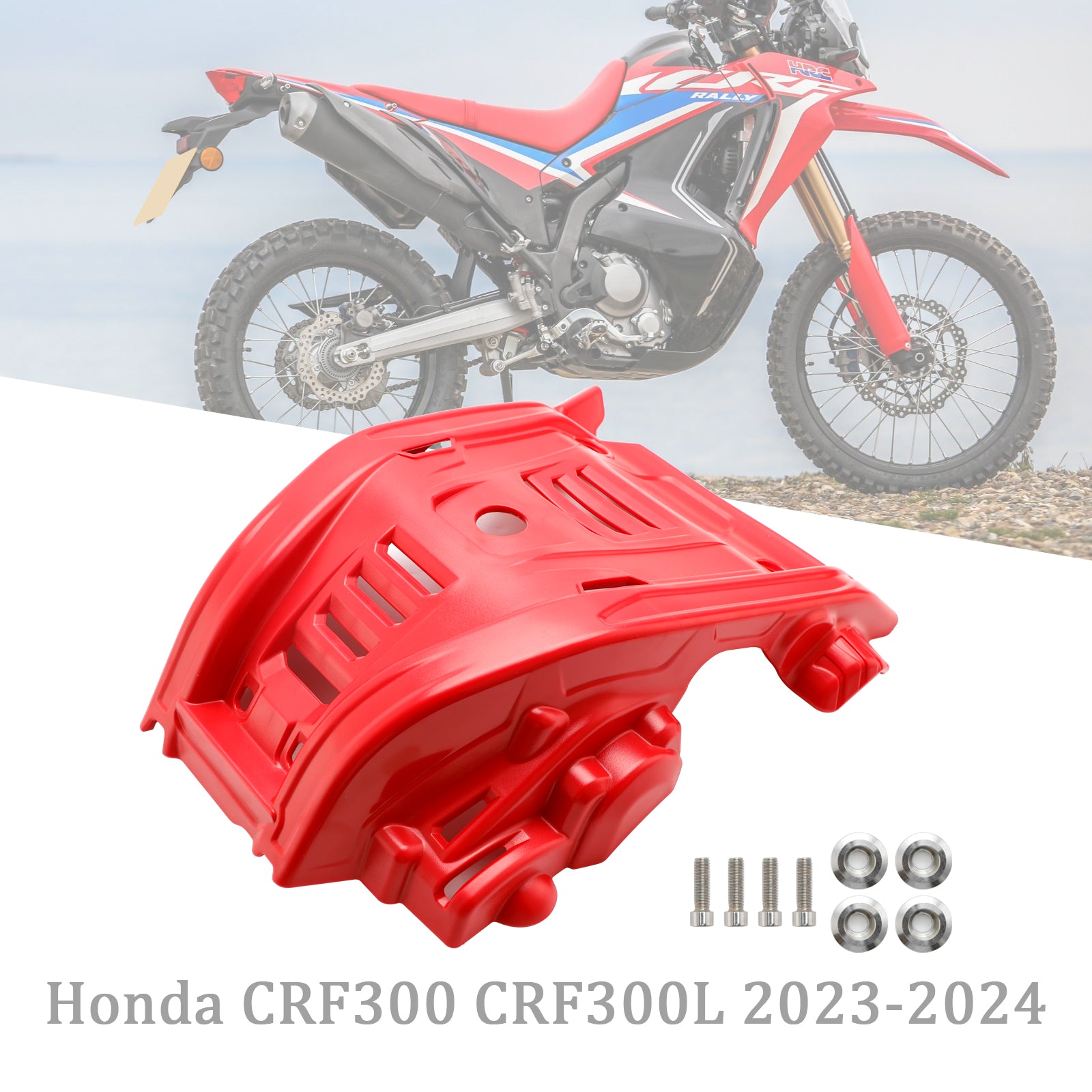 2023-2024 Honda CRF300 CRF300L SKIDPLATT Motorvakt Crack Plastic Plastic