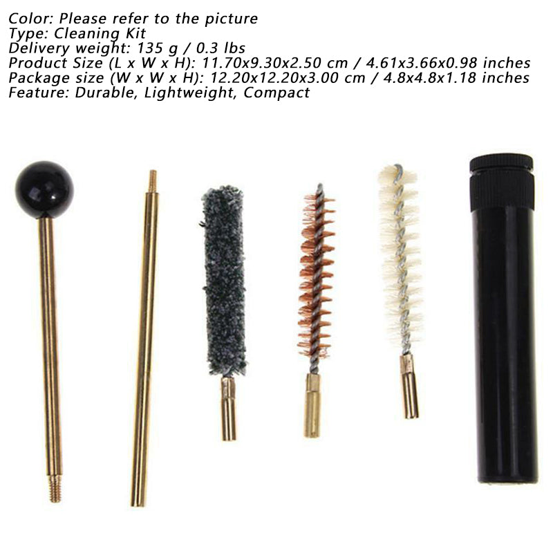 Gun Cleaning Kit for Cal .38 .357 9mm Pistol and Revolver Universal Brushes
