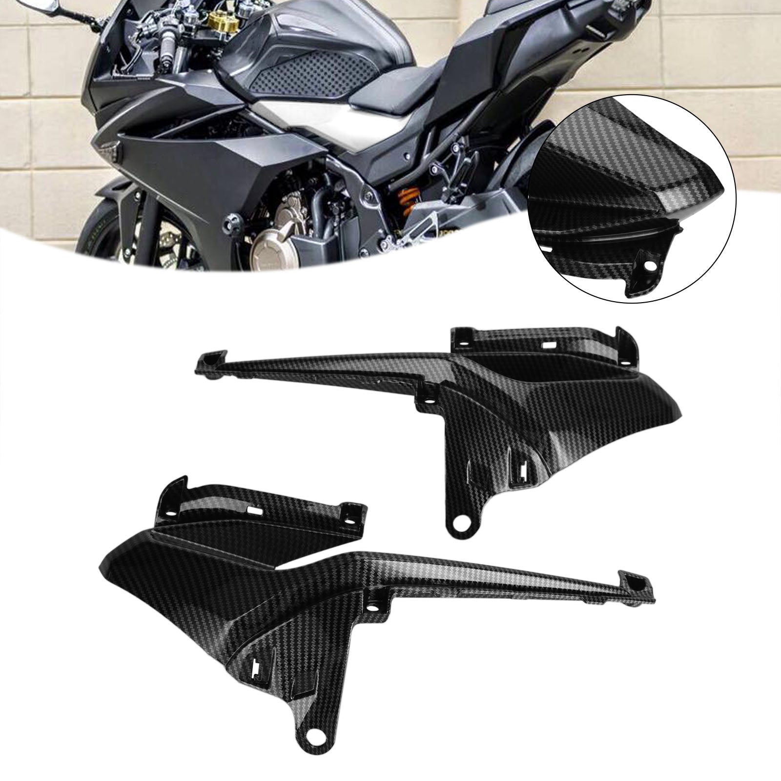 2019-2021 Honda CBR500R Cubierta de ventilación de entrada de aire Paneles laterales Carbono