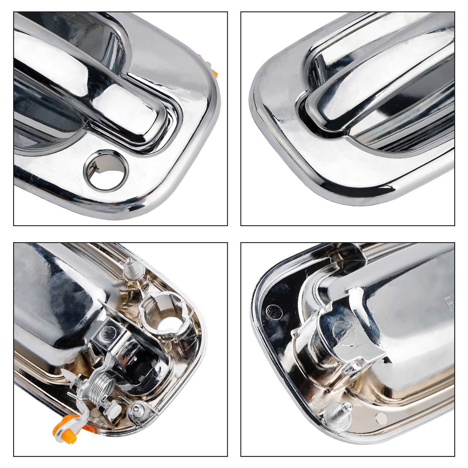 4PCs Front Exterior Door Handle Set Chrome For Chevy GMC Silverado 99-06
