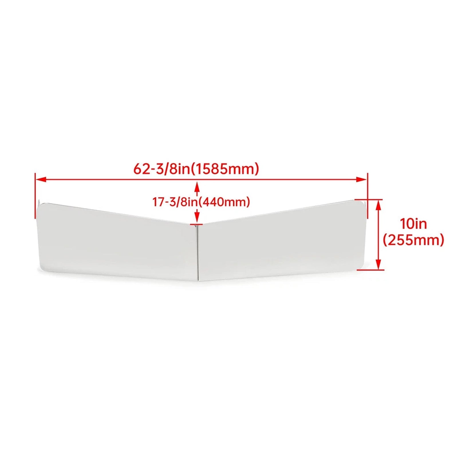 Flat Top Silvery Drop Visor For Peterbilt 377 378 379 335 386 388 389