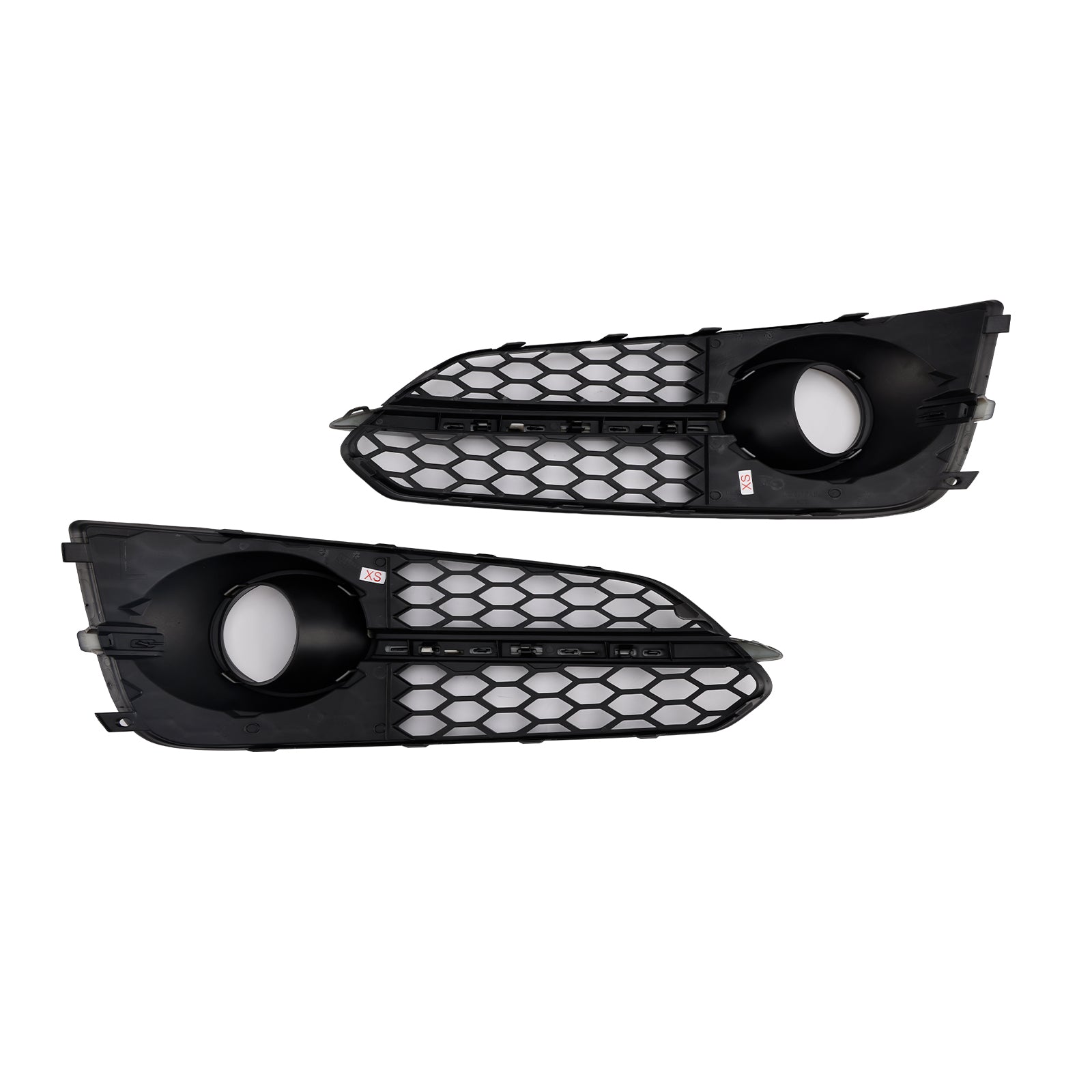 2015-2017 Audi A8 S8 2PCS Black Fog Fog Grill Grille Light Cover