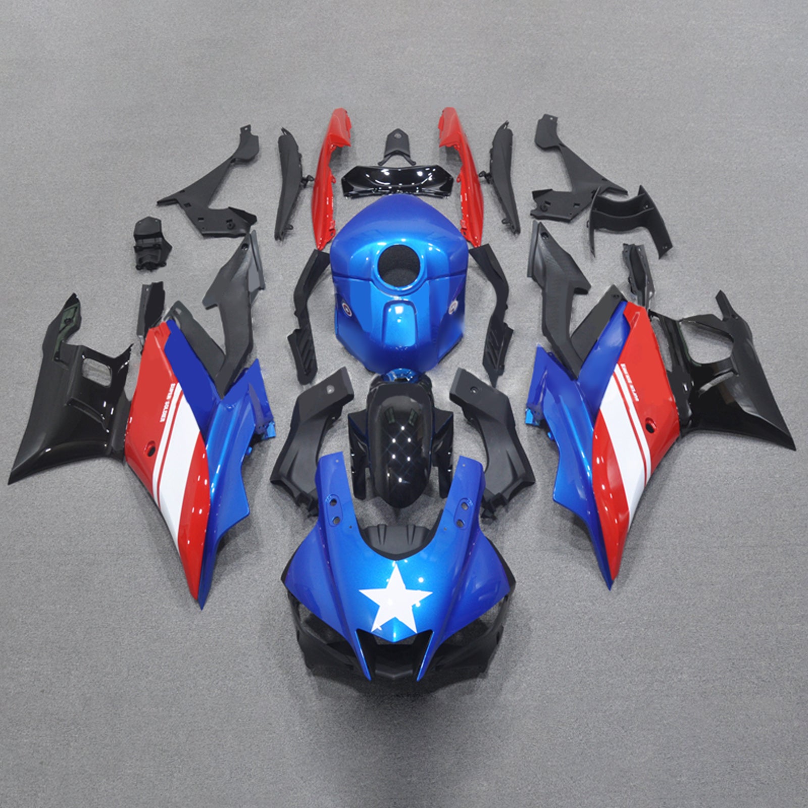 2019-2021 YAMAHA YZF-R3 R25 injektionsmässa kit Bodywork Plastic ABS