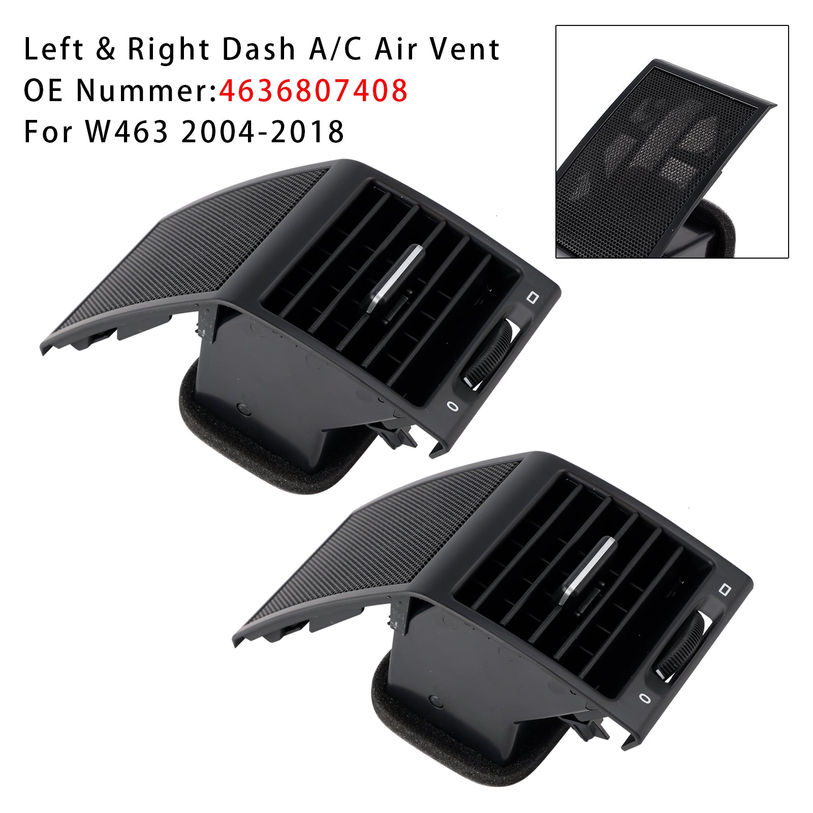 Mercedes 2004-2018 W463 Classe G G500 G55 AMG Gauche & Grille d'aération droite pour climatiseur 4636807408