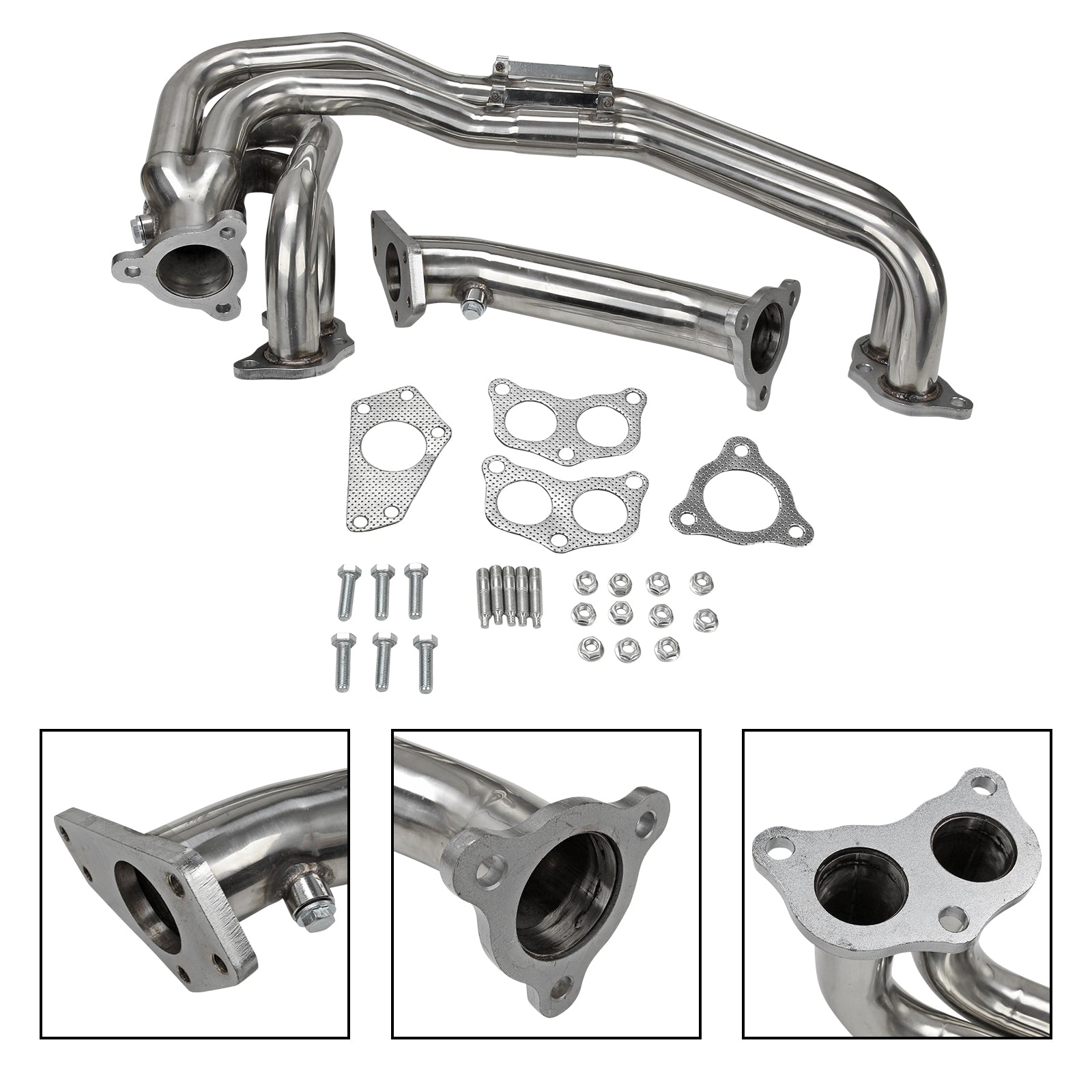 Cabeçalho de escape FIT IMPREZA WRX/STI GDB GG EJ20/EJ25 02-06 Aço inoxidável
