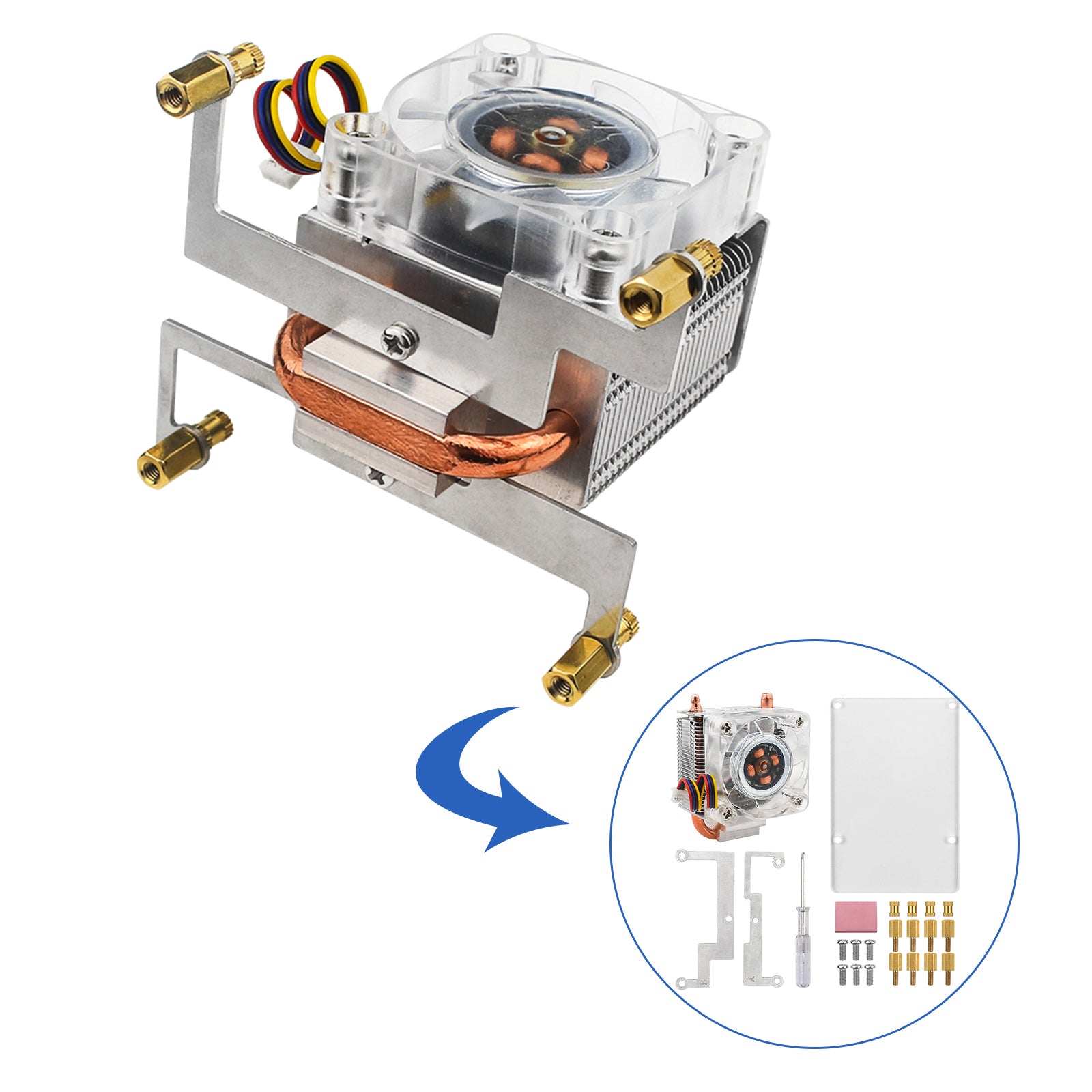 Raspberry Pi 5B Tower Fan Raspberry Ice Tower Radiator PI5 Ice Cooling Radiator