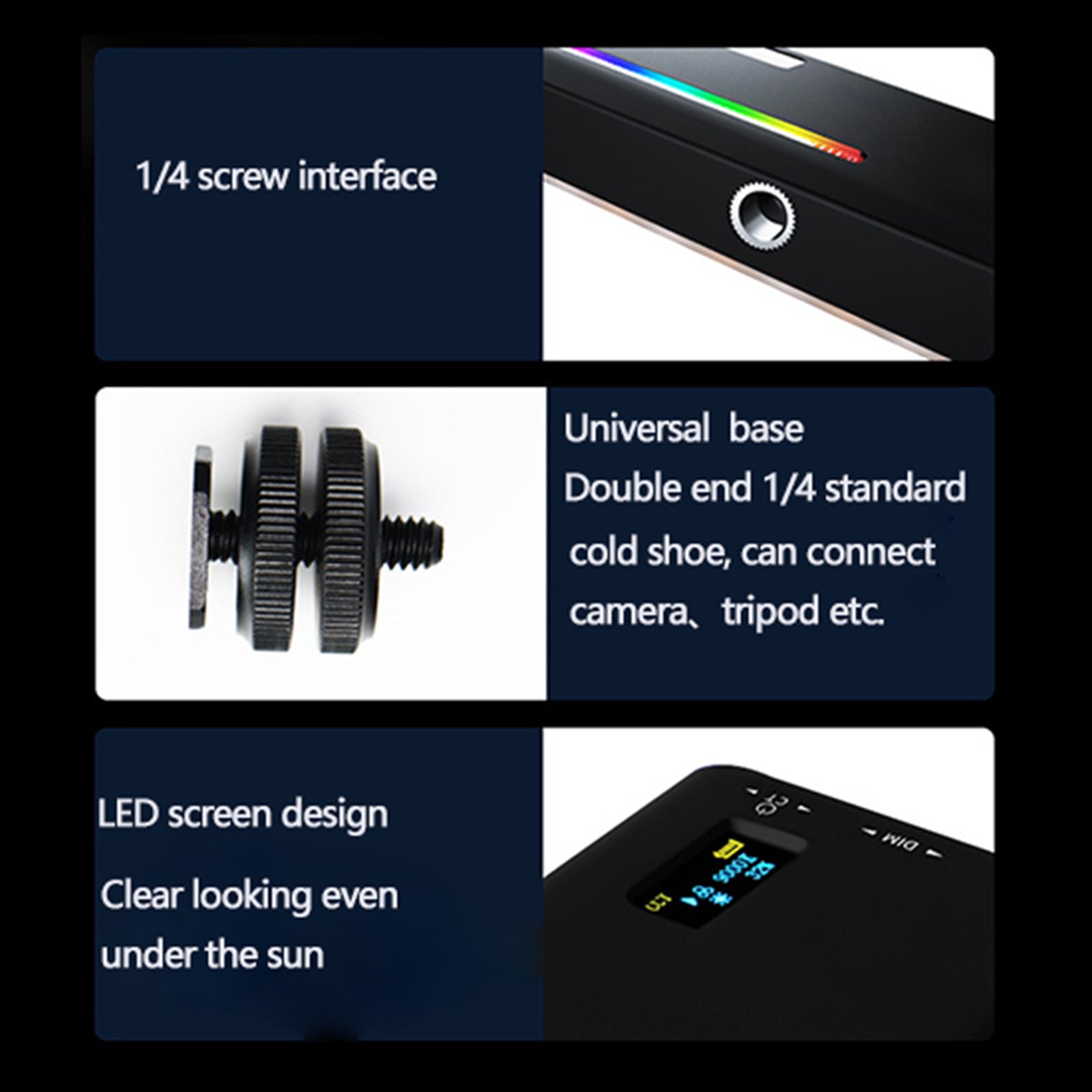 W140 RGB LED-videolampa fyllnadsljus videokamera mobiltelefon live skönhet utomhus