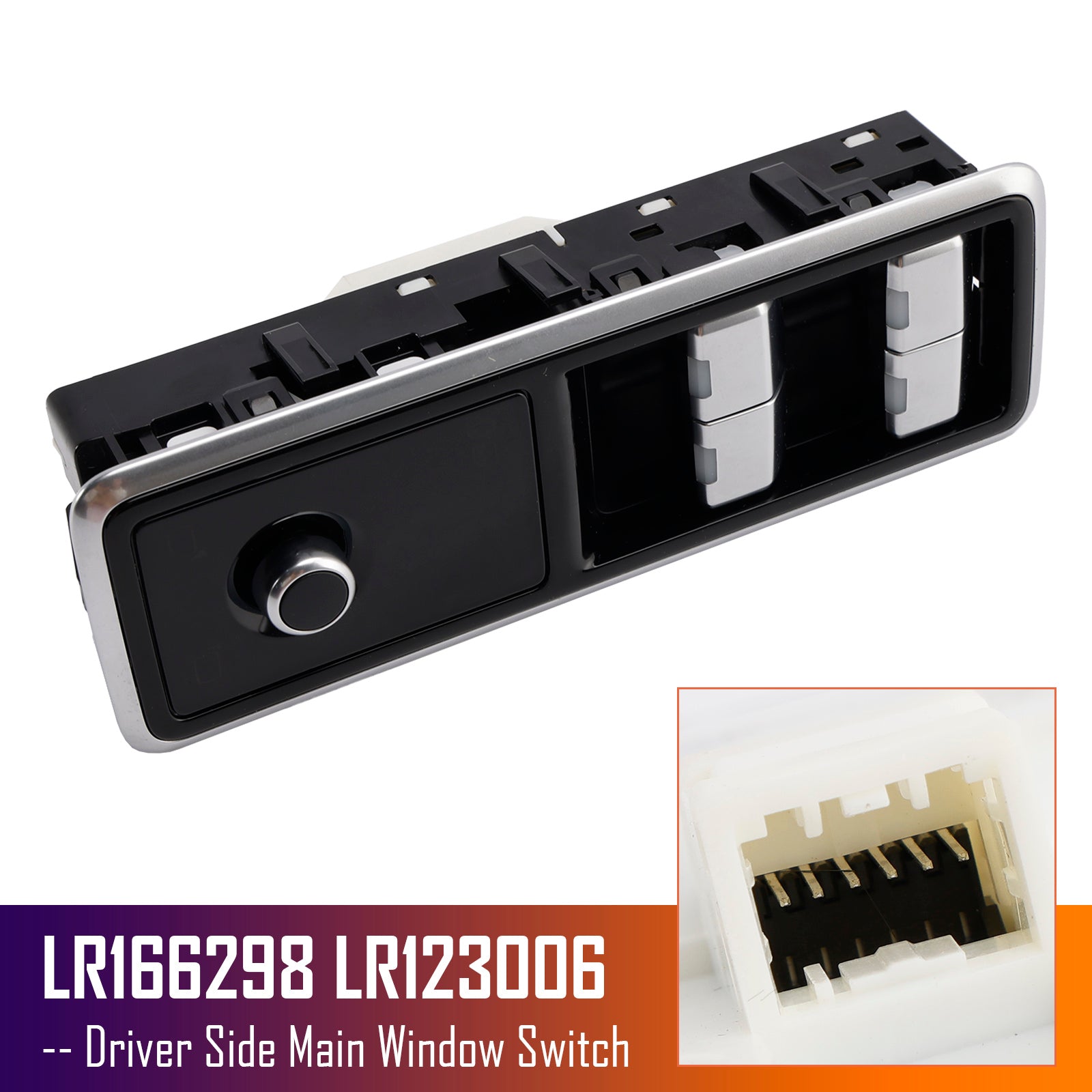 2018 2019 2020 Land Rover Range Rover Sport Interruptor de ventana principal del lado del conductor LR166298 LR123006