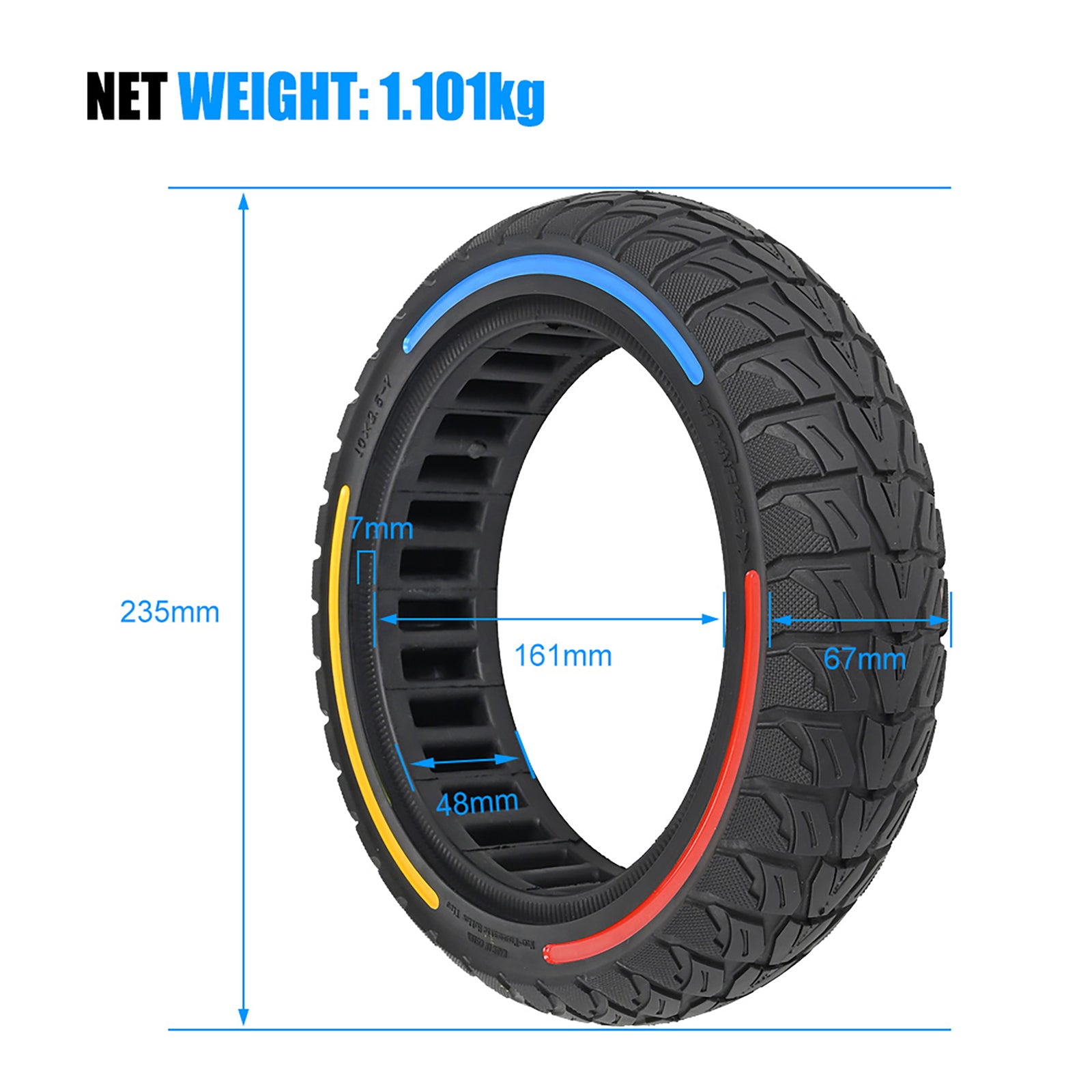 Full rubber tires 10x2.5-7 E-Scooter full rubber tires for Mi4 Pro/Plus/Max