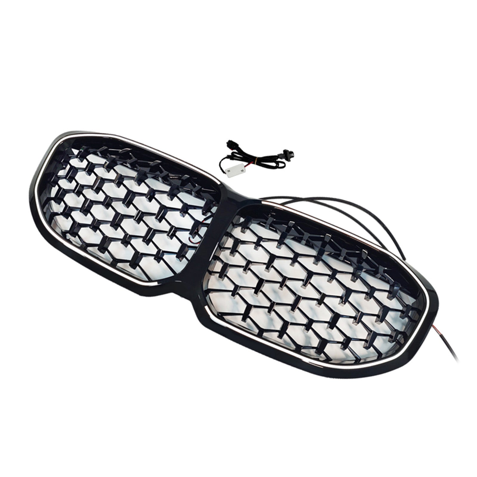 Diamond Front Kidney Grill Grille Fit BMW 1 Series F40 2019-2024 Gloss Black