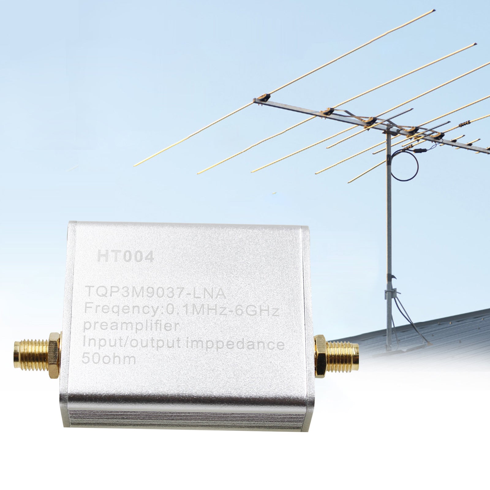 100K-6GHZ Full bånd Lavstøyforsterker 20dB Høy forsterkning Power Preamplifier HT004
