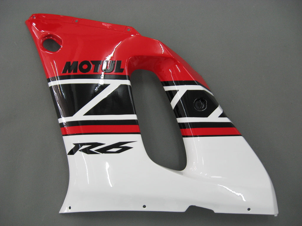 1998-2002 Yamaha yzf-r6 Red White Black Black Racing Fairings générique