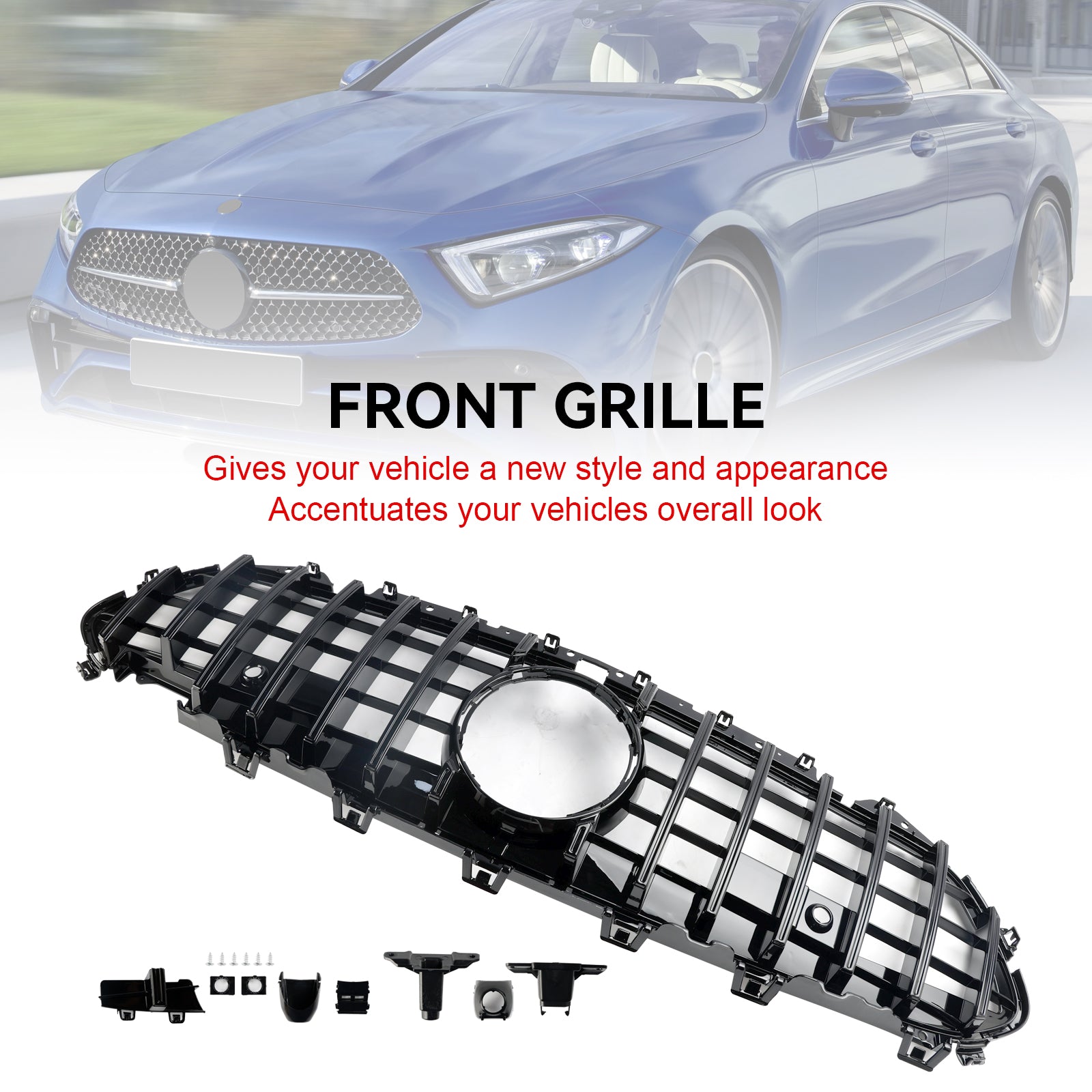 Mercedes CLS C257 2018-2024 W257 Parrilla de parachoques delantera negra para coupé