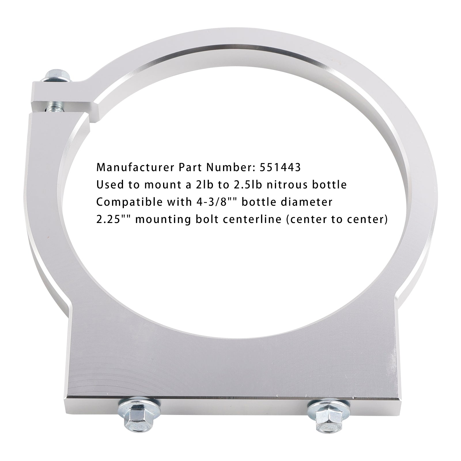 2lb Nitrous Bottle Bracket 2.5 2 Two Pound 4-3/8" Bottle Diameter Tank Mount