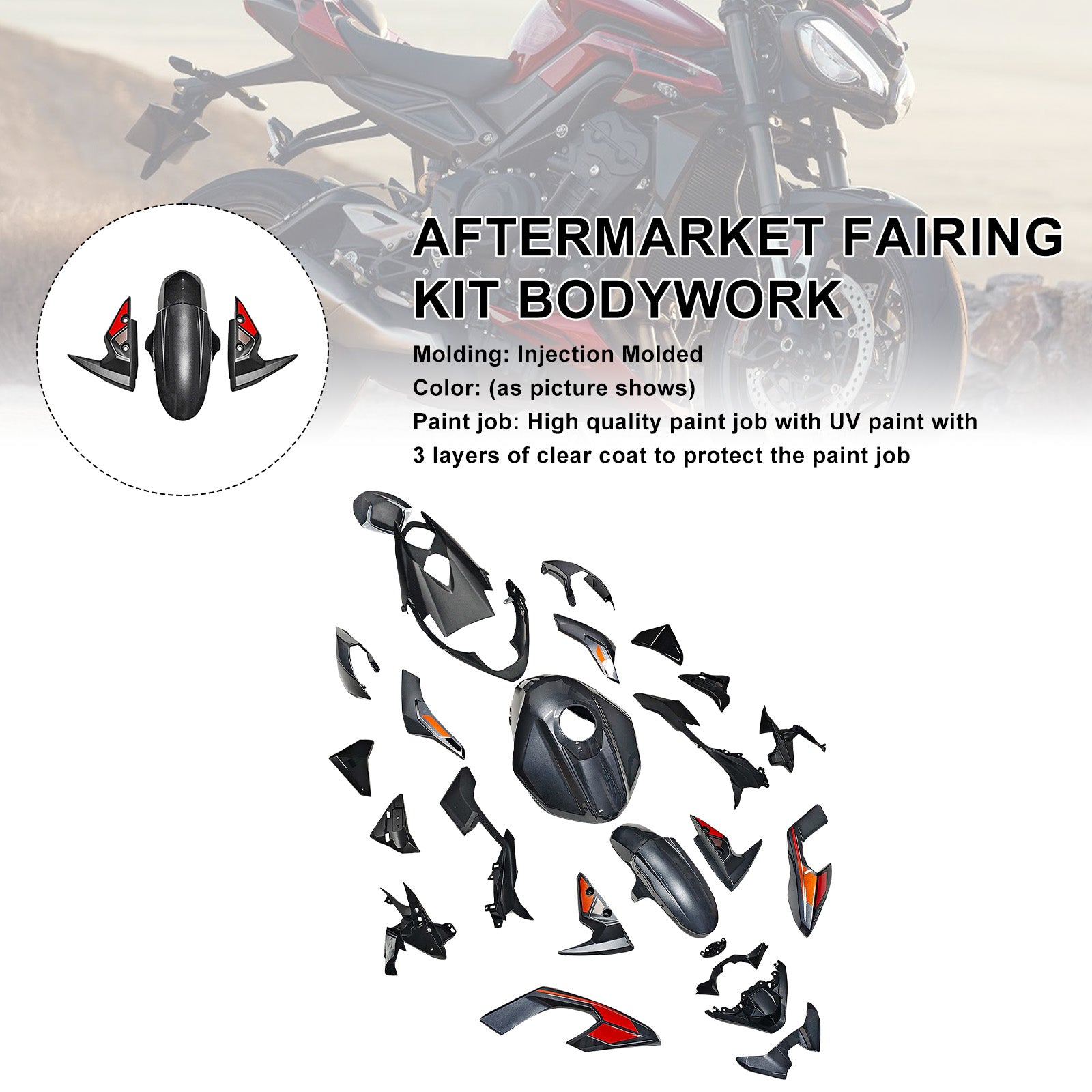 Injection Bodywork Fairing Kit for Street Triple 765 R/RS 2023-2025