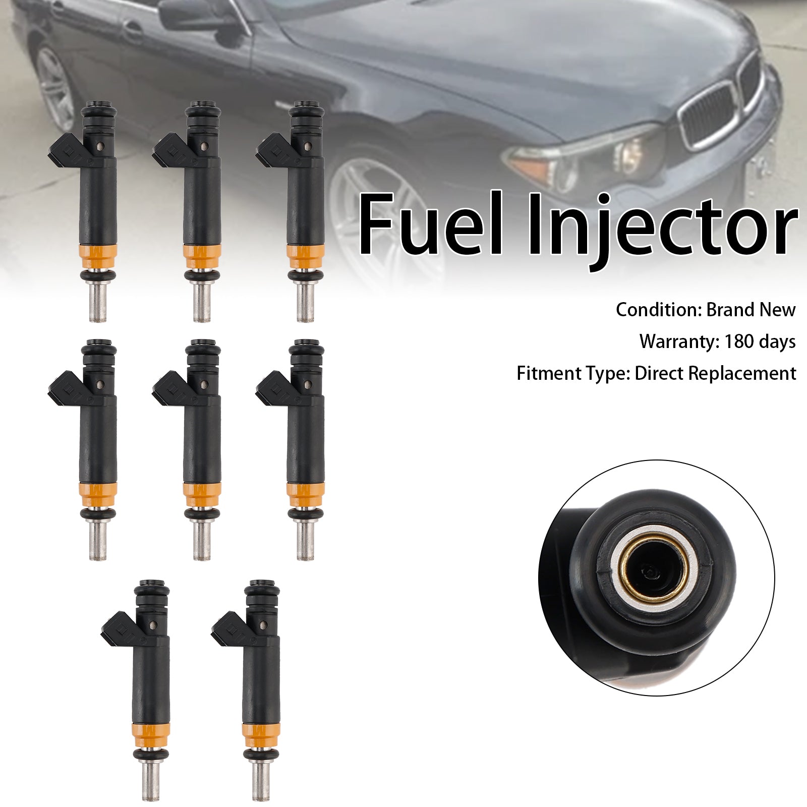 8pcs drivstoffinjektor 7506924 Fit BMW 745i 745LI 4.4L V8 2002-2003 155-0486