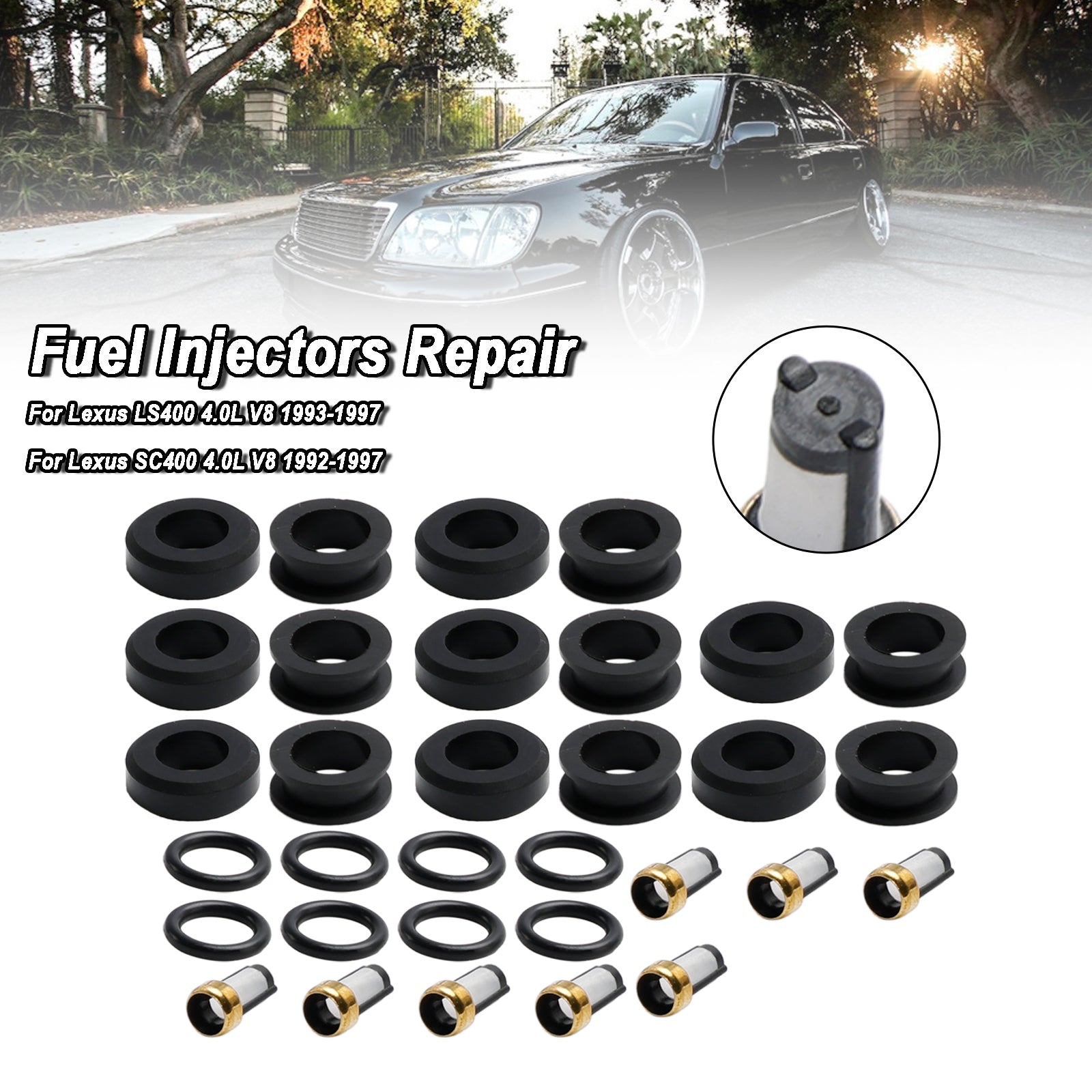 Kits de réparation d'injecteur de carburant 23250-50020 adaptés à Lexus LS400 SC400 4.0L V8 1992-97
