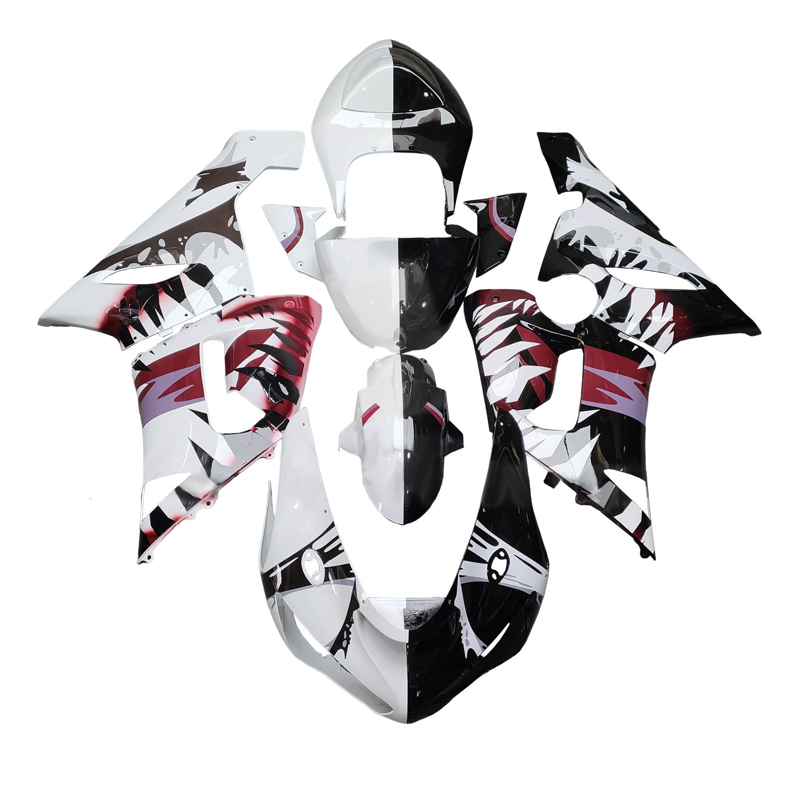 Injeksjon Fairing Kit Bodywork Plast Abs Fit for Kawasaki ZX6R 636 2005-2006