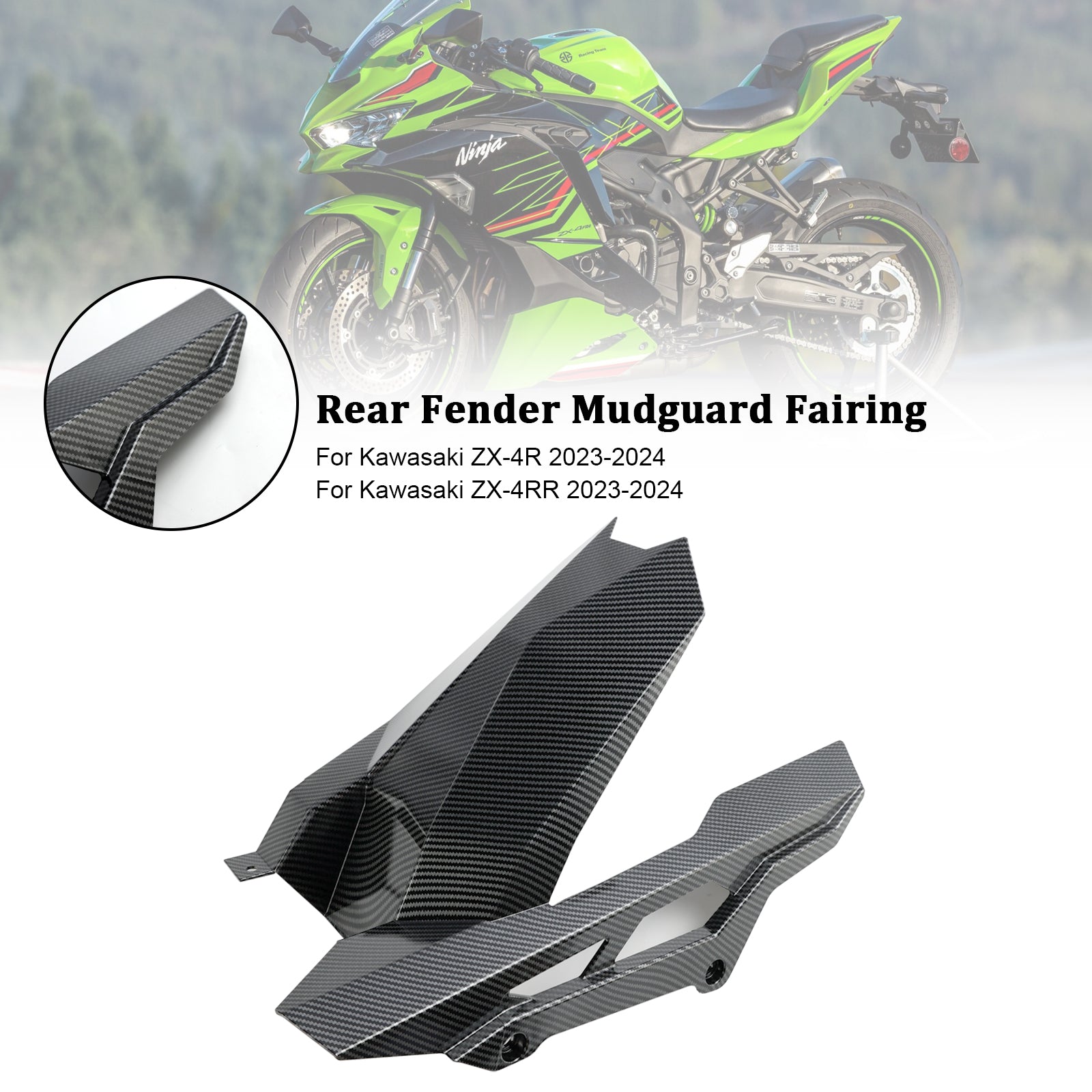 2023-2024 Kawasaki ZX-4R achterspatbord spatbord kuipkuip