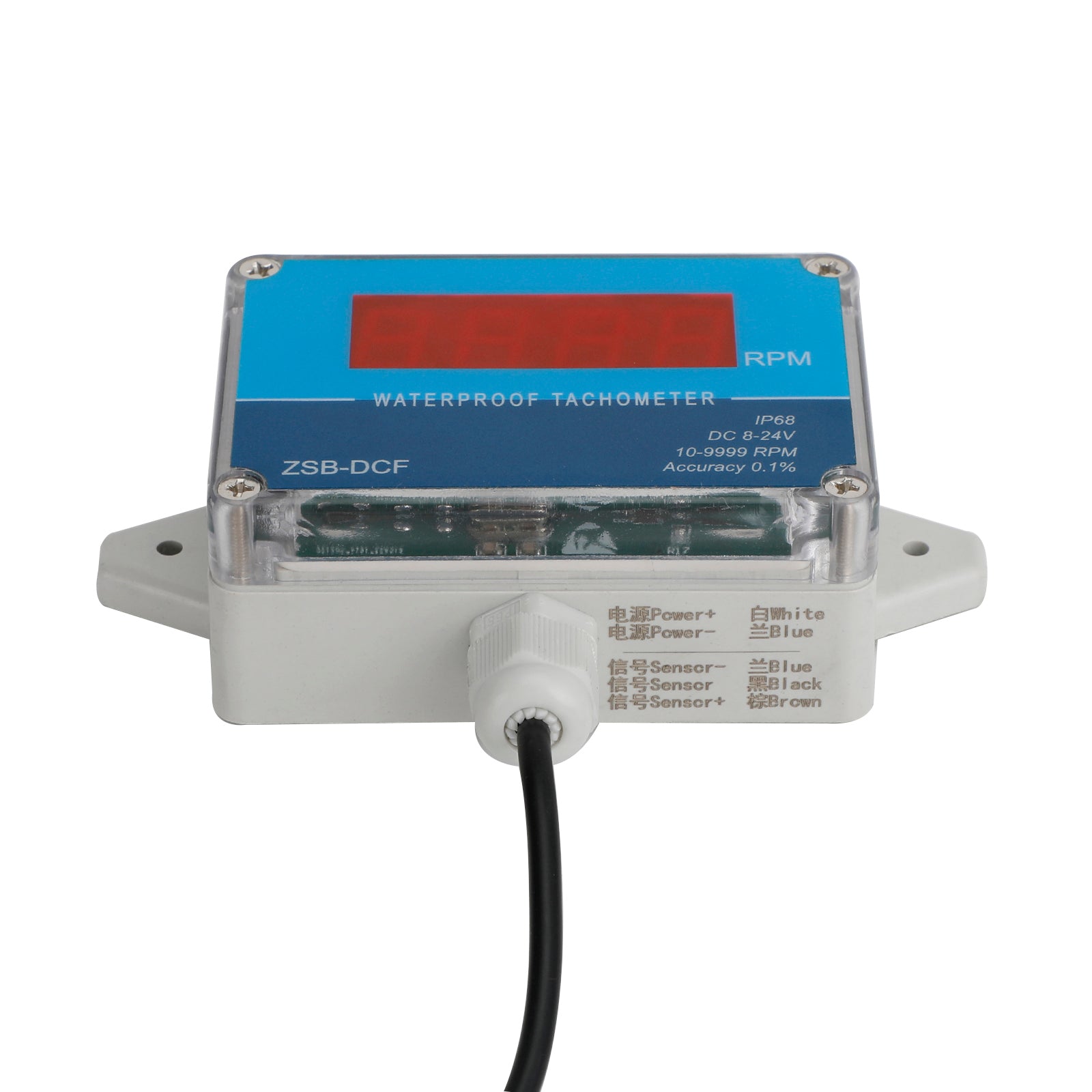 DC 8-24V Hall Tacomômetro Digital LED Motor Speed Meder Tester IP68 Imper impermeável