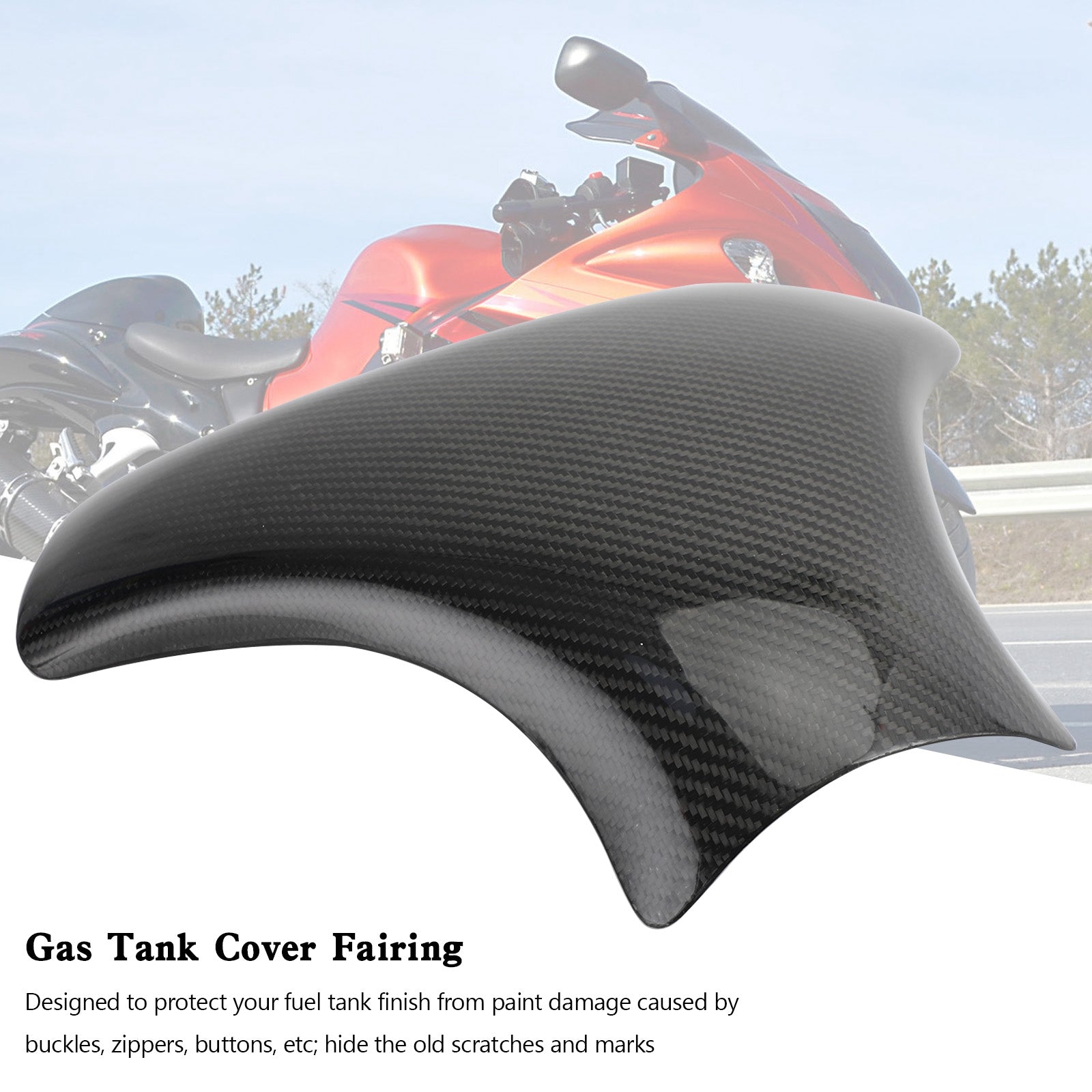 Protecteur de carénage de couvercle de réservoir de gaz en carbone Suzuki Hayabusa GSX1300R 1999-2007