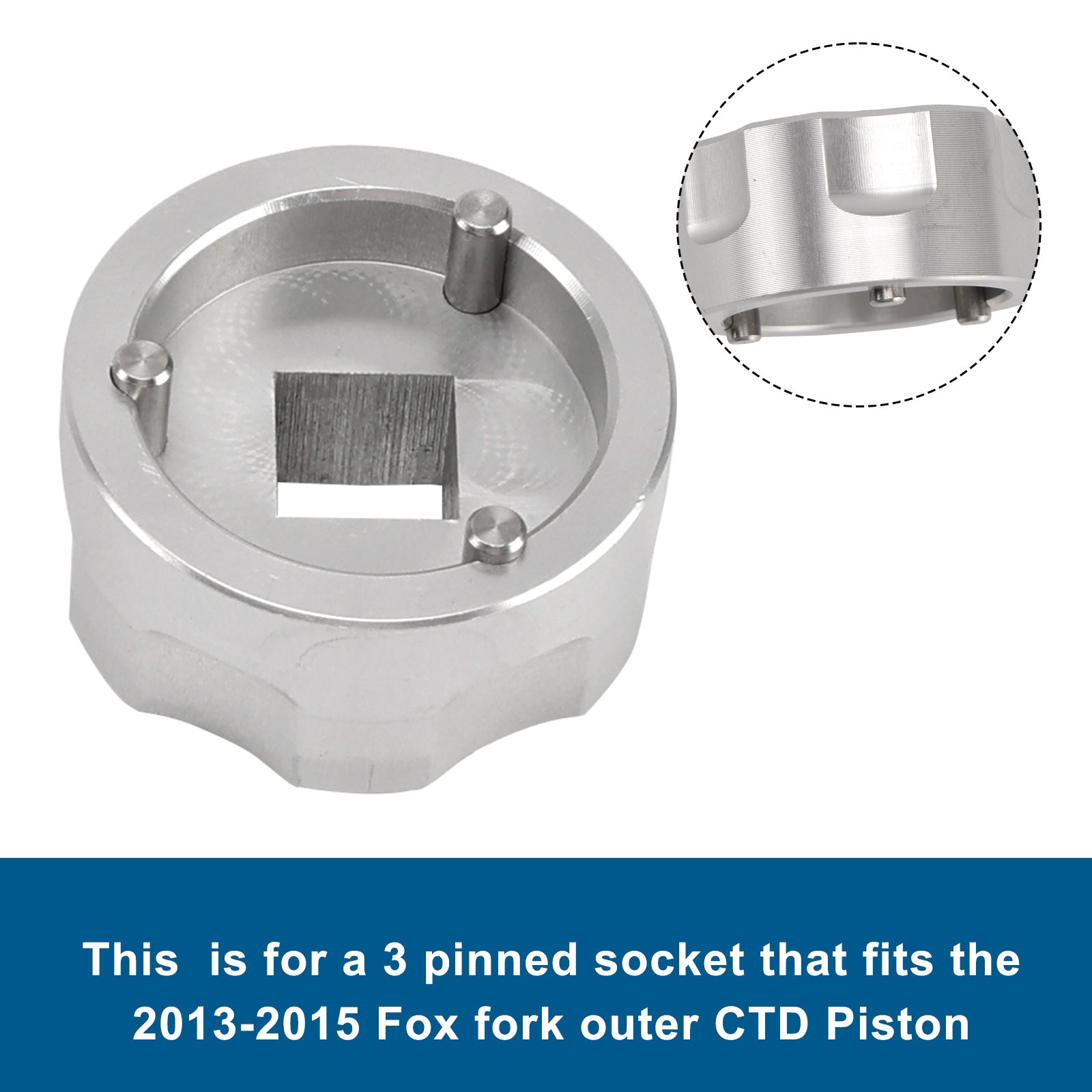 Outil de douille de fourche pour retrait du piston extérieur Fox CTD à 3 broches - 398-00-504