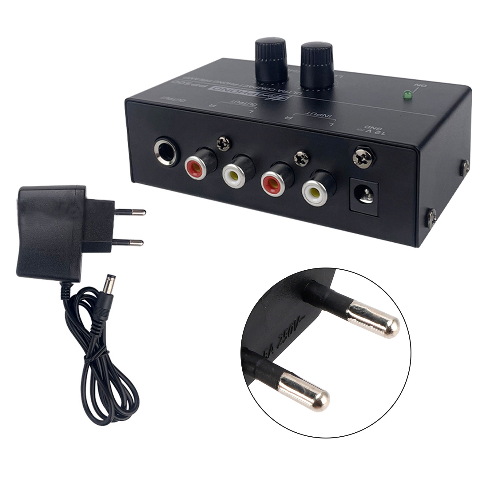 PP500 Phono Preamp Preamplifier with Level Volume Control for LP Vinyl Turntable