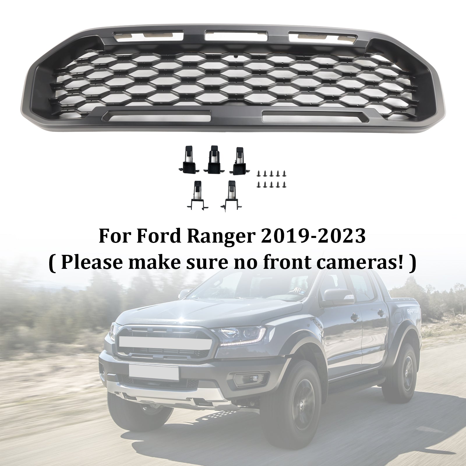 2019-2023 Ford Ranger T8 predný nárazník mriežka čierna