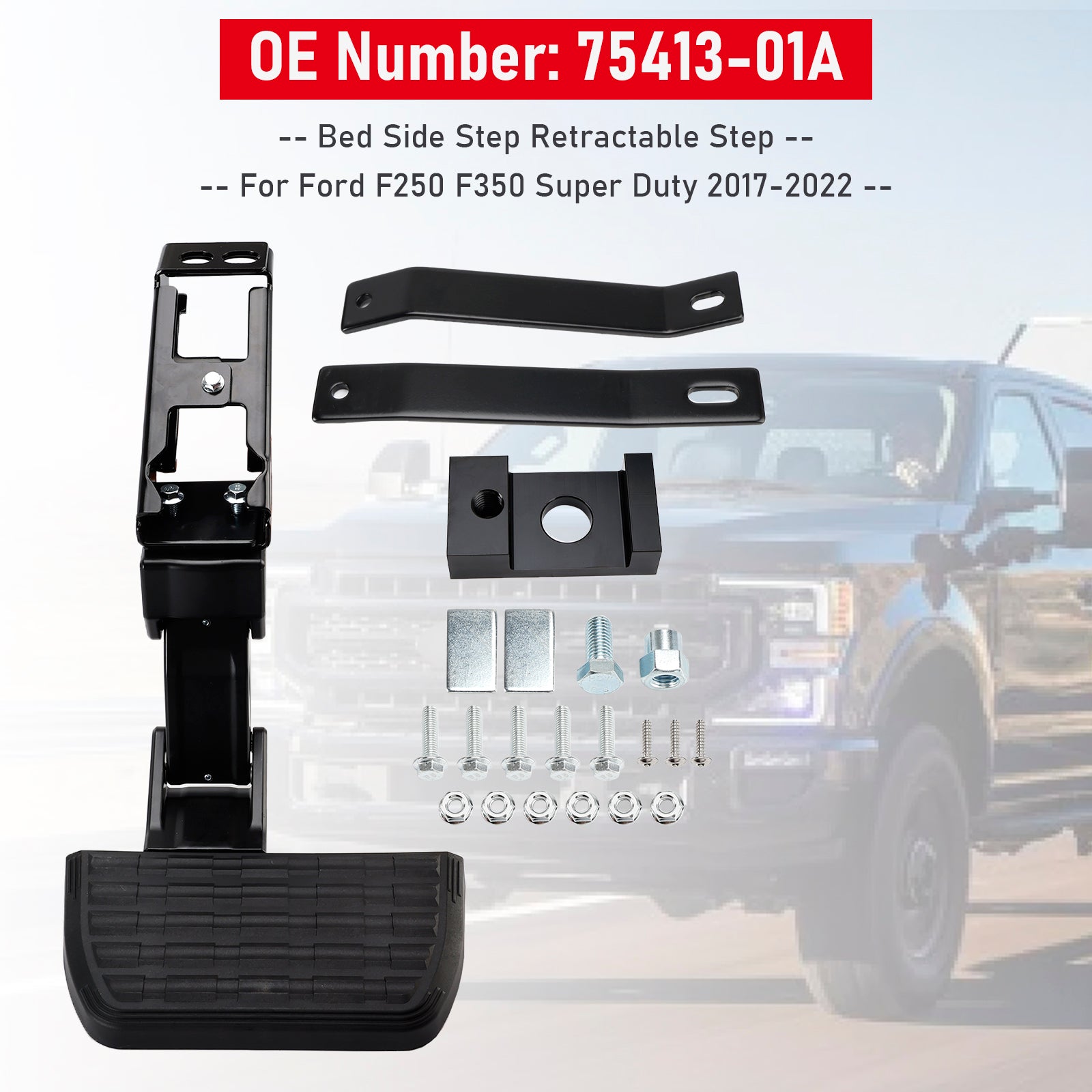 Bed Zijstap Intrekbare Stap 75413-01A Voor Ford F250 F350 Super Duty 2017-2022