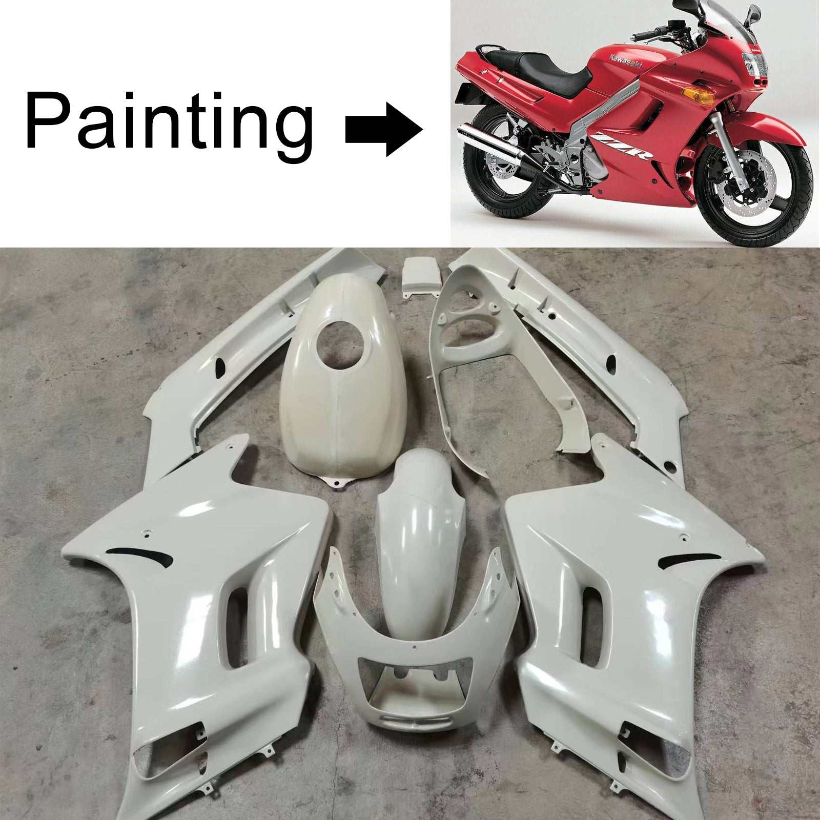 1996-2007 Kawasaki ZZR250 injektionsmässa kit Bodywork ABS