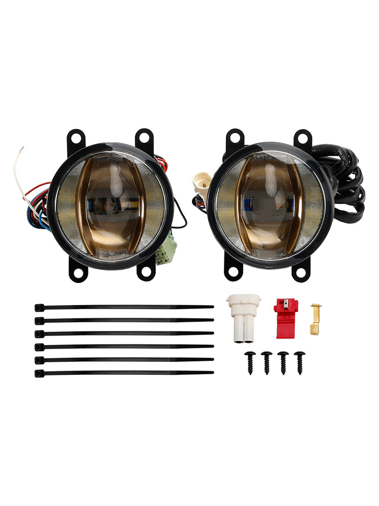 Bil Light Ledriving Fog DRL Gold Edition 90mm 6000K för Osram