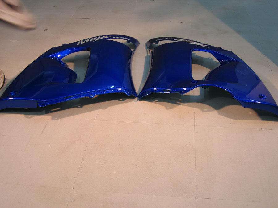 2005-2006 Kawasaki ZX6R 636 Amotopart stroomlijnkappen blauw zwart Ninja Racing douanekuip