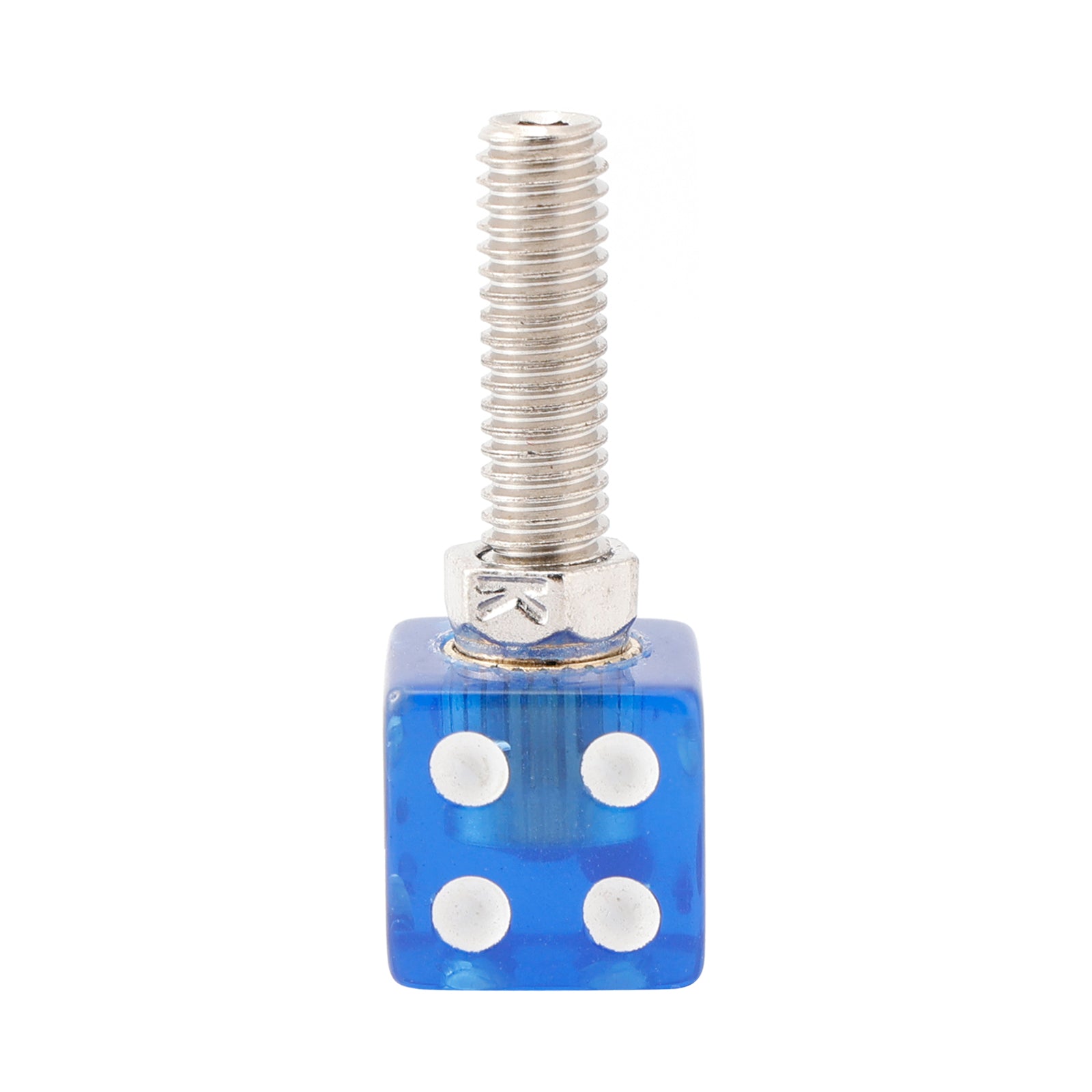 M6 Plastic Custom Head Dice License Plate Frame Screws Bolts Hardware Blue X4