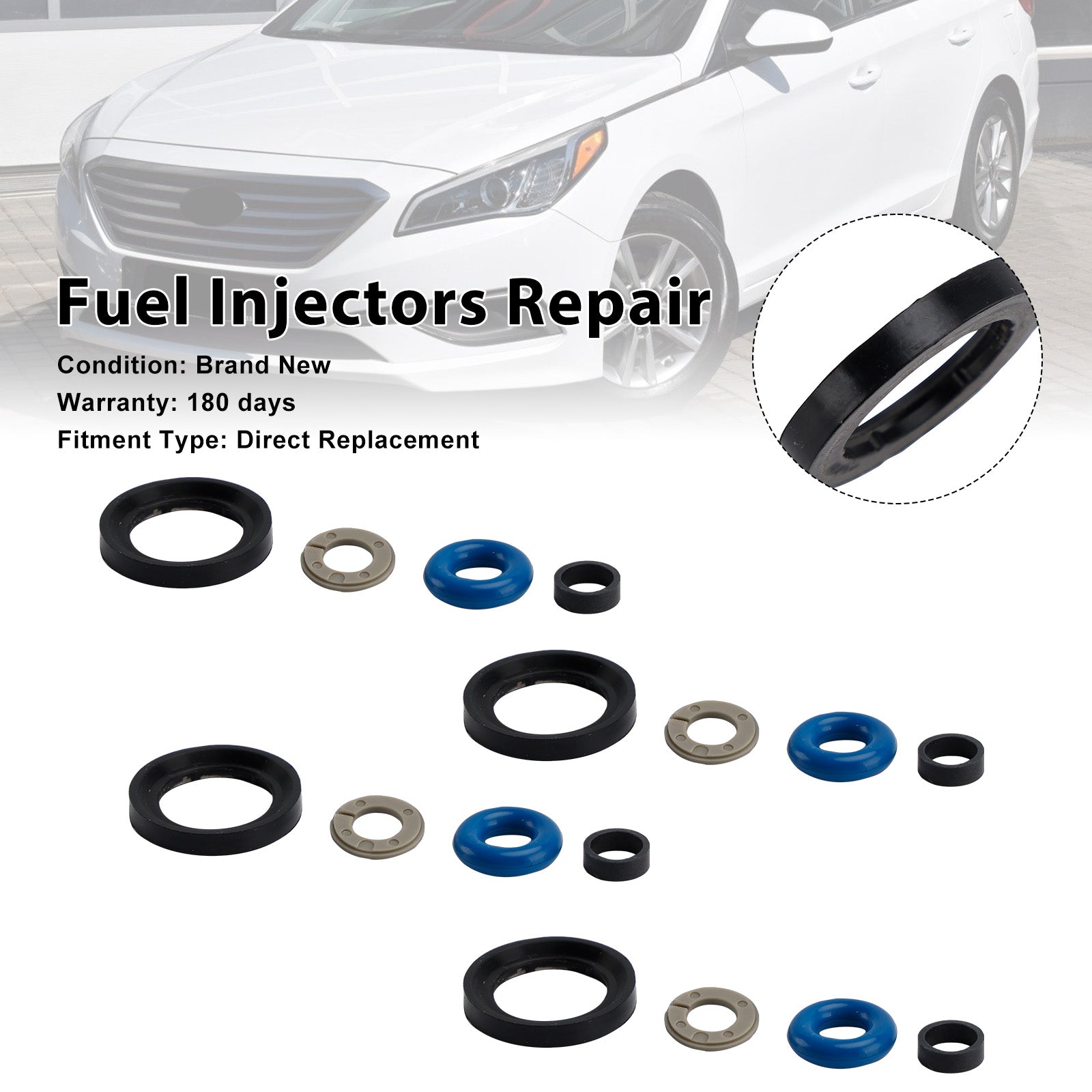 Fuel Injector Seal O-Ring 353102GGA0 Fit Hyundai Fit Kia Sorento 2.4L 2016-2018