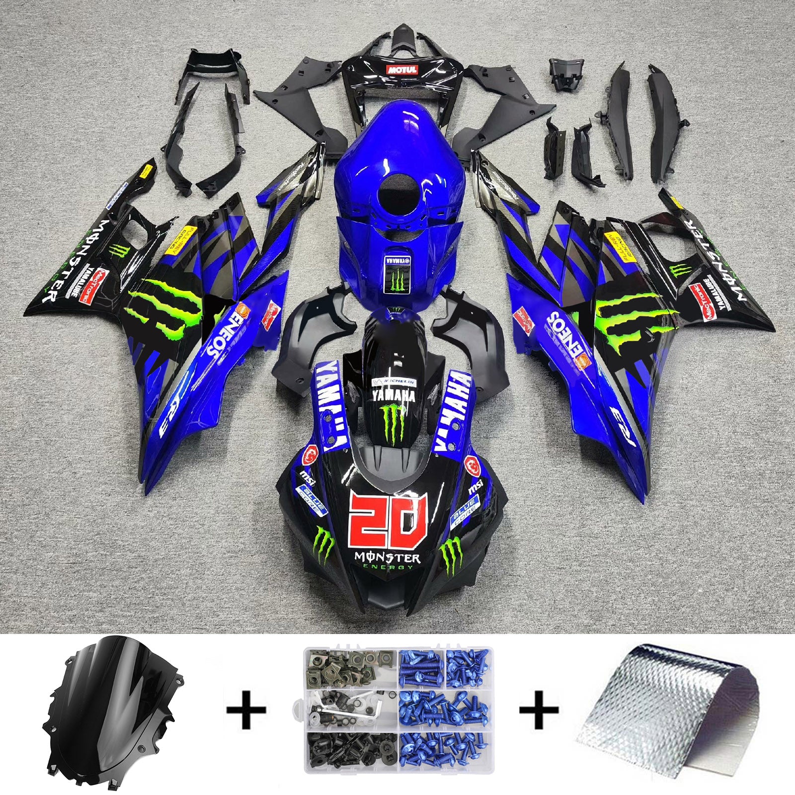 2022-2023 YAMAHA YZF-R3 R25 injektionsmässa kit Bodywork Plastic ABS