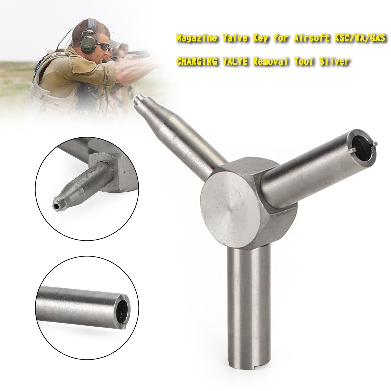 Magazijnventielsleutel voor Airsoft KSC/WA/GAS OPLAADKLEP Removal Tool Zilver