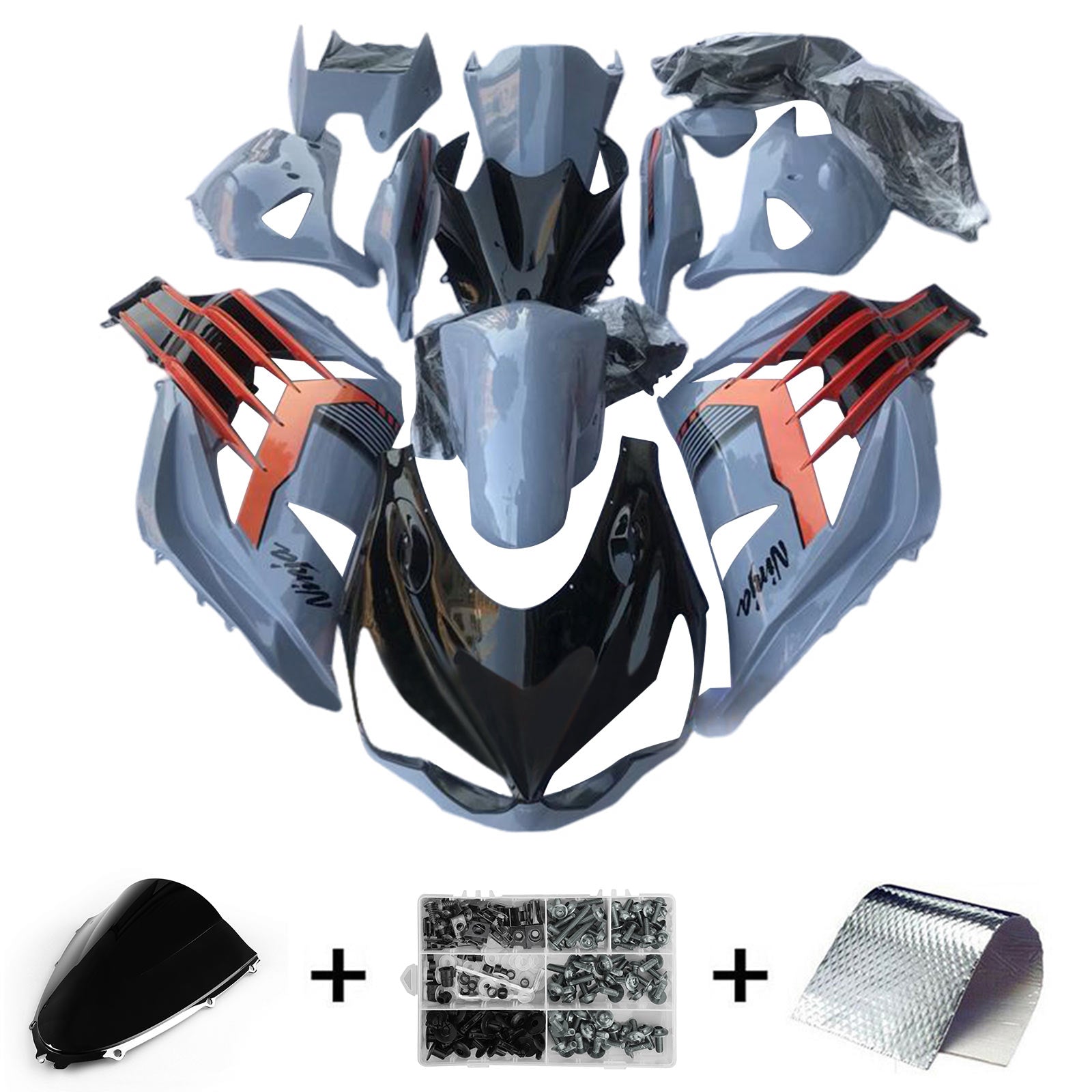 2012-2025 KAWASAKI ZX14R Injektionsmässa Kit Bodywork Plastic ABS #104