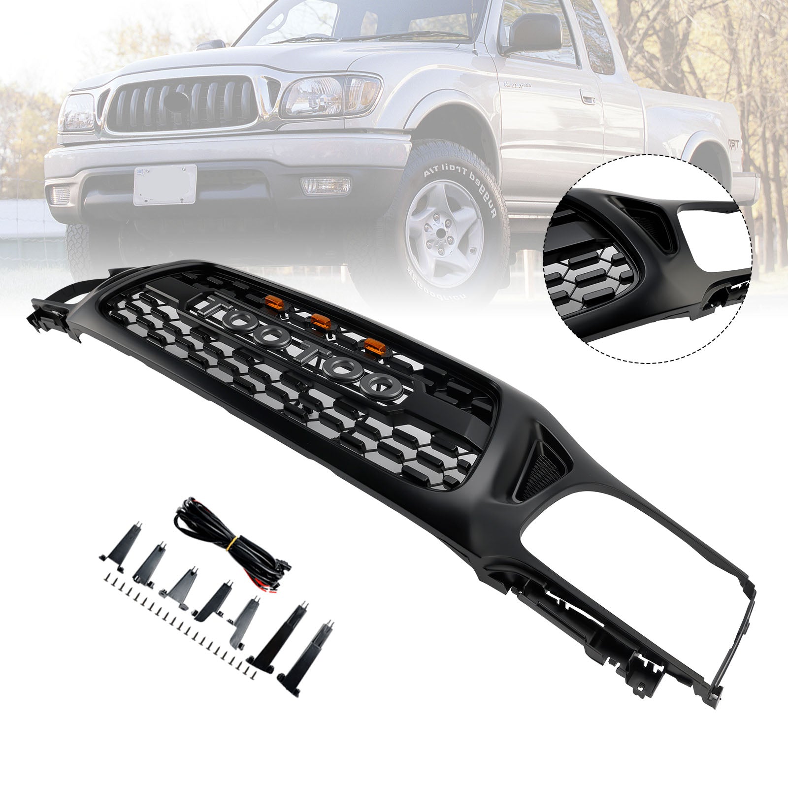 Grille de pare-chocs avant en nid d'abeille Toyota Tacoma TRD PRO 2001-2004