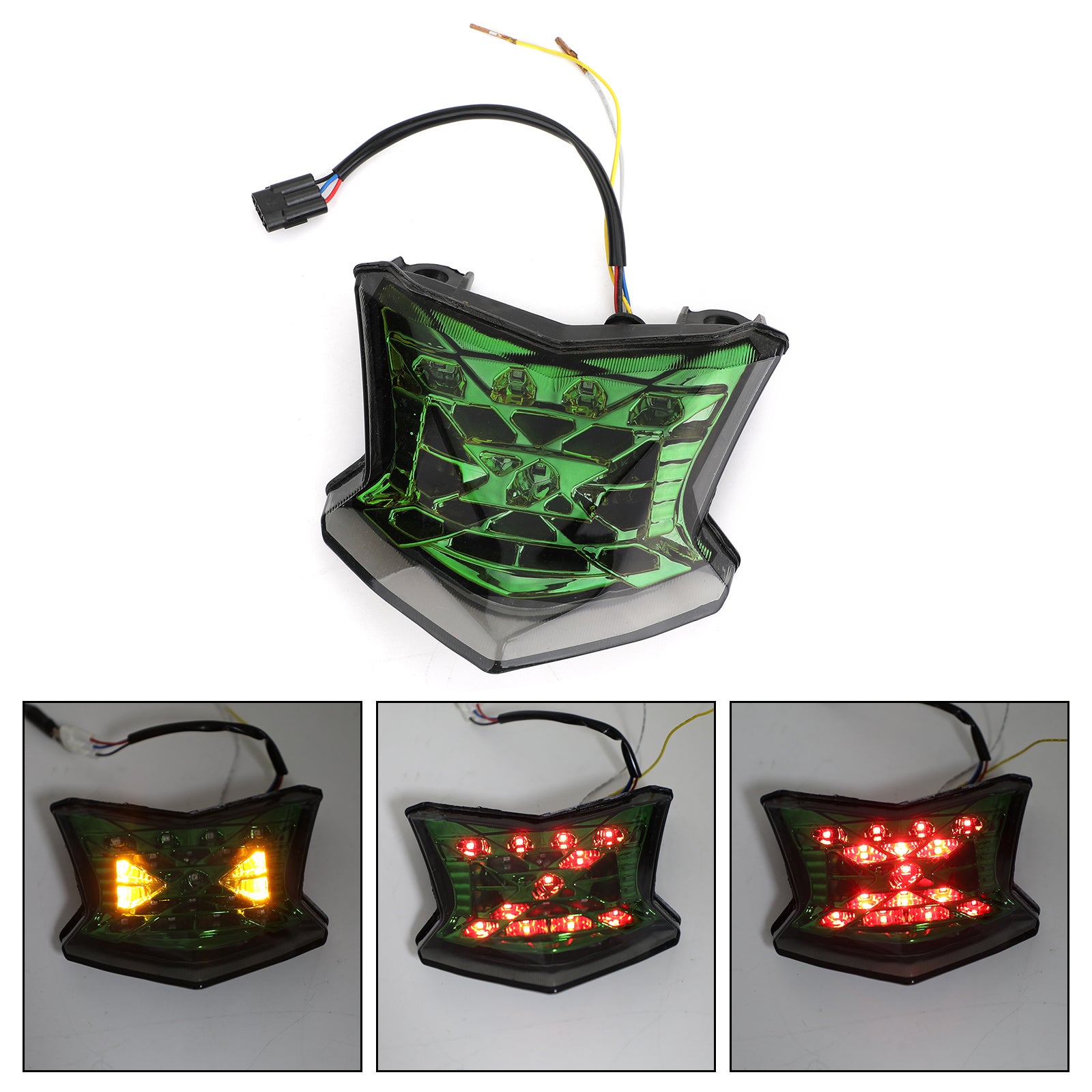 Clignotants de frein LED, feu arrière pour Kawasaki Z650 Ninja 650 Z900 17-19, vert