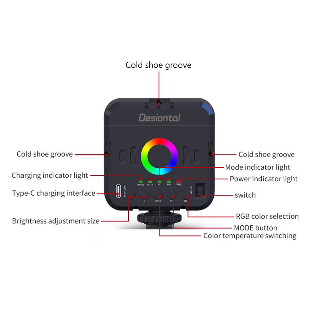 Pocket RVB Couleur complète 3000-9000K LED VIDEO PHOTOGRAPHIQUE LUMBRE VLOG VLOG