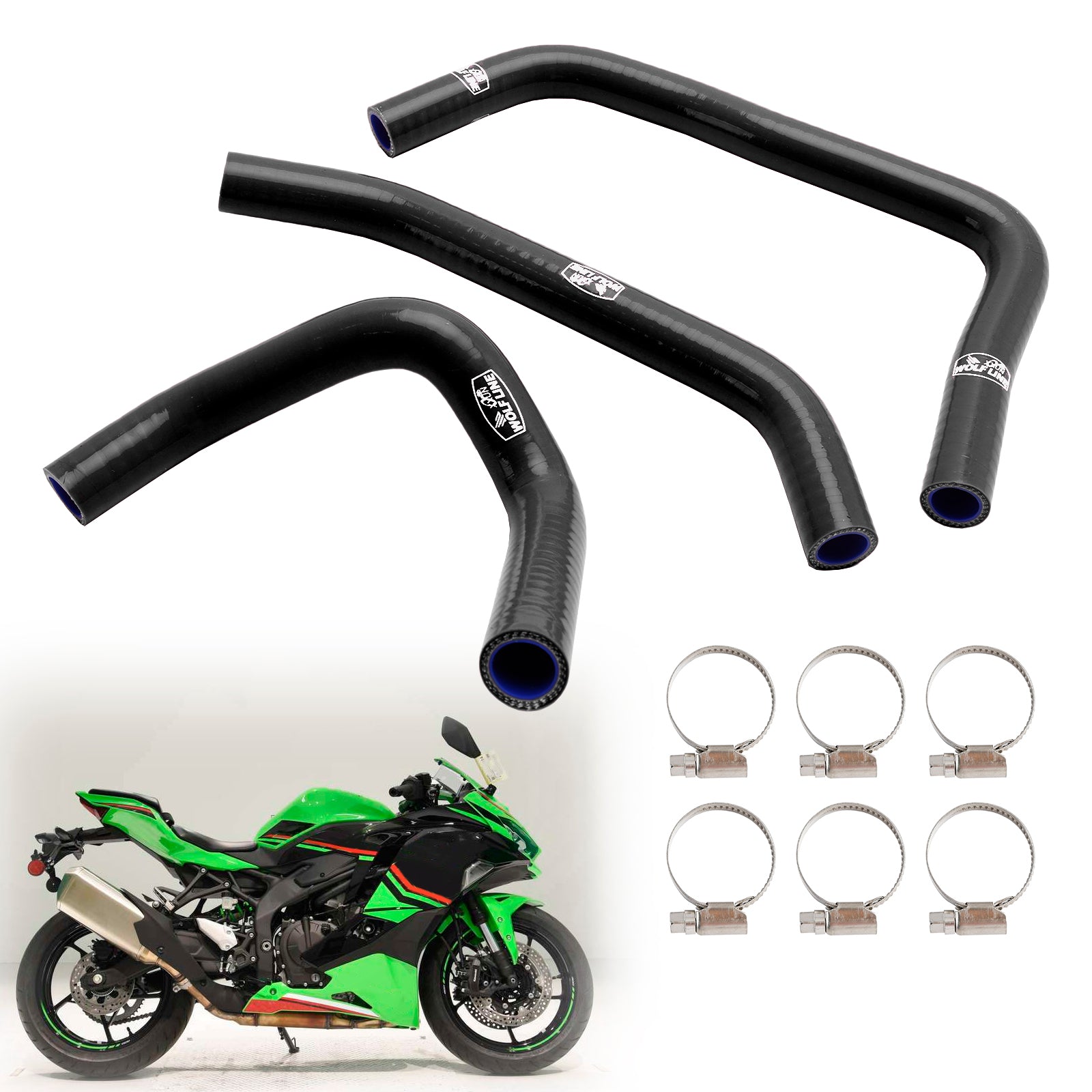 Silikon Radiatorkylvätskespaket för Kawasaki ZX4R ZX-4RR 2023-2024