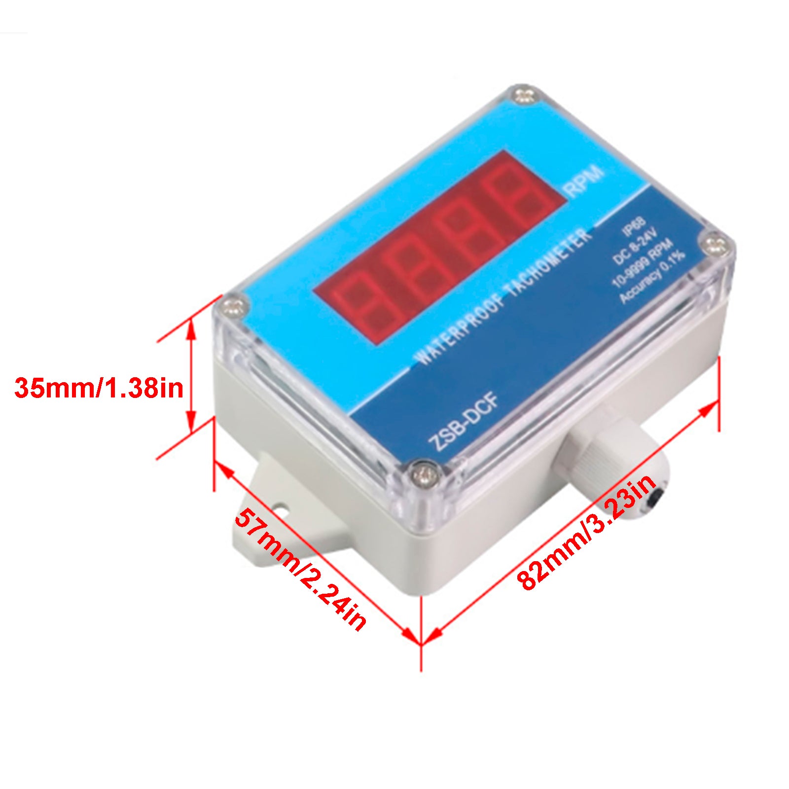 DC 8-24V Hall Tacomômetro Digital LED Motor Speed Meder Tester IP68 Imper impermeável