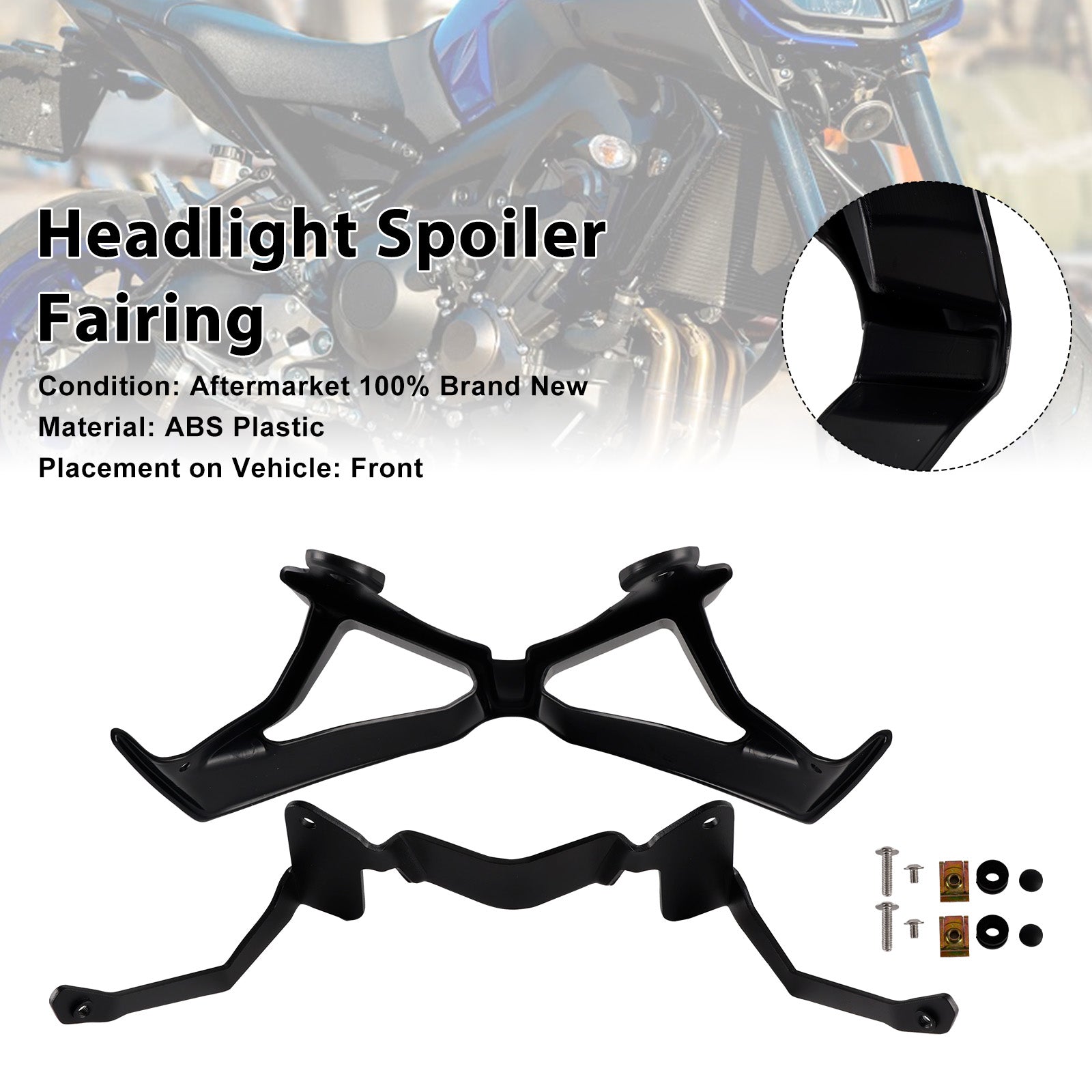 Aerodinámica del carenado de la aleta del faro delantero para Yamaha MT-09 2017-2020