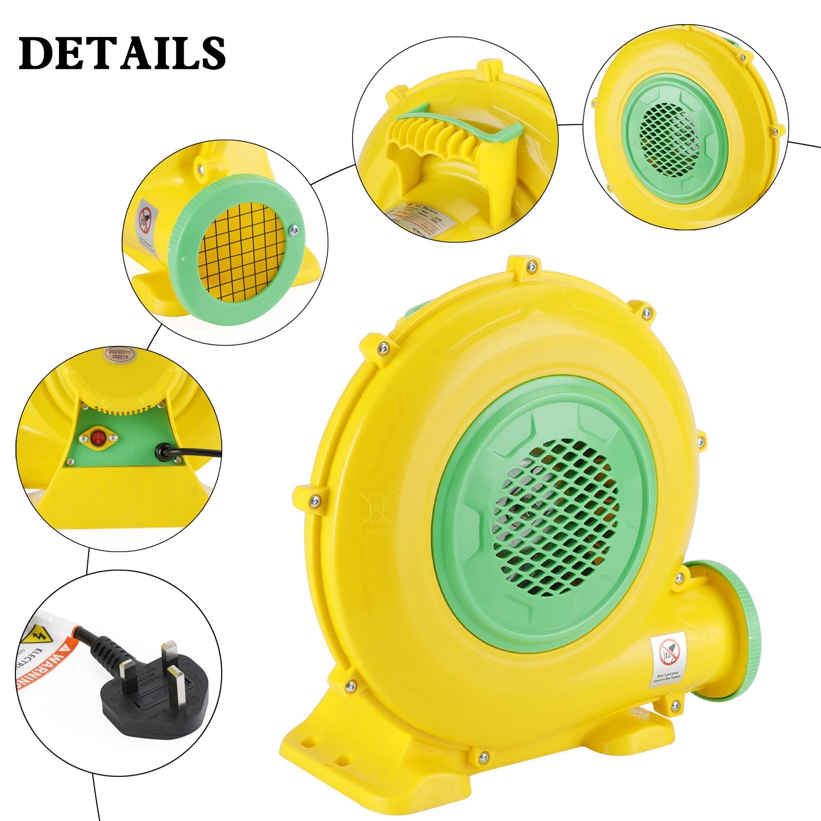 750W Bounce gonflable House Water Toby Pompe Pompe Blower Blower Fan Castle gonflable