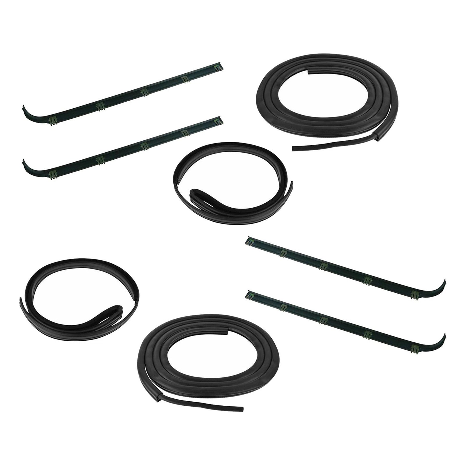 1987-1996 Ford Bronco Front Door Weatherstrip Seal Kit 8PCS Door Window Sweep Weatherstrip Seal Kit