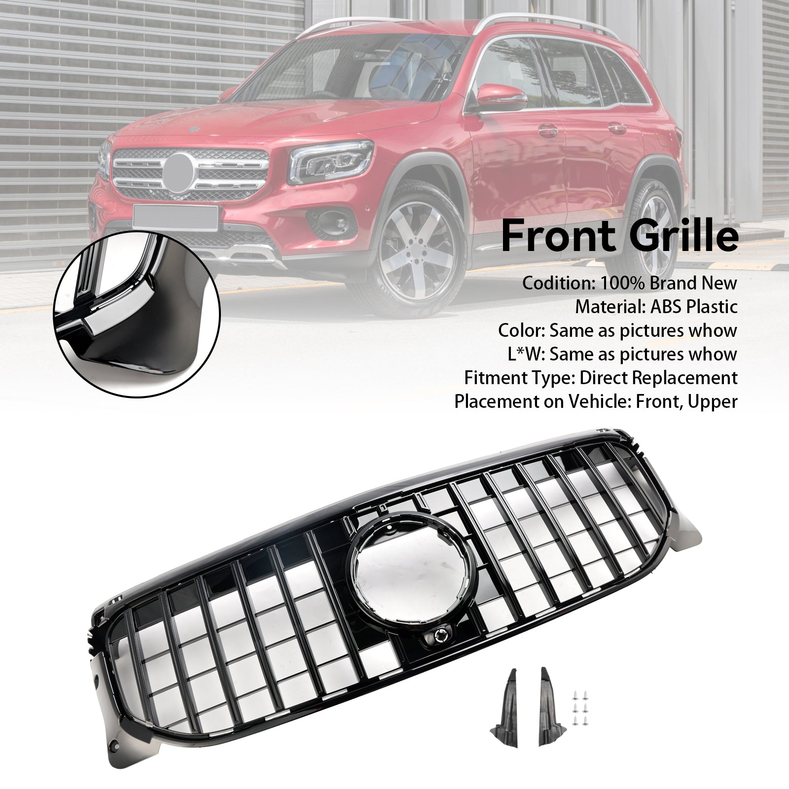 2020-2023 Mercedes Benz GLB X247 Gloss Black Front Bumper Grill Grill
