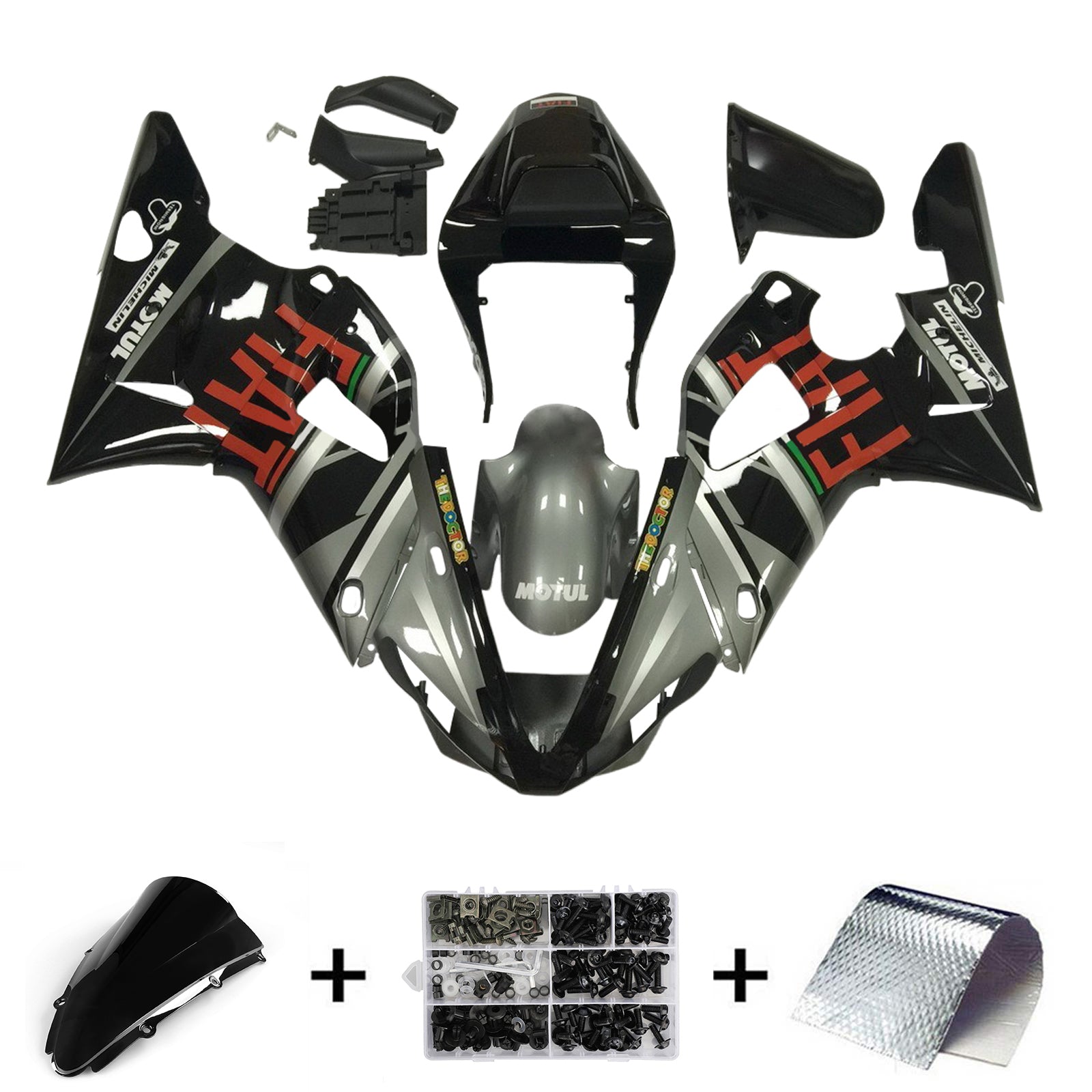 2000-2001 Yamaha YZF 1000 R1 Kit de carénage d'injection carrosserie plastique ABS