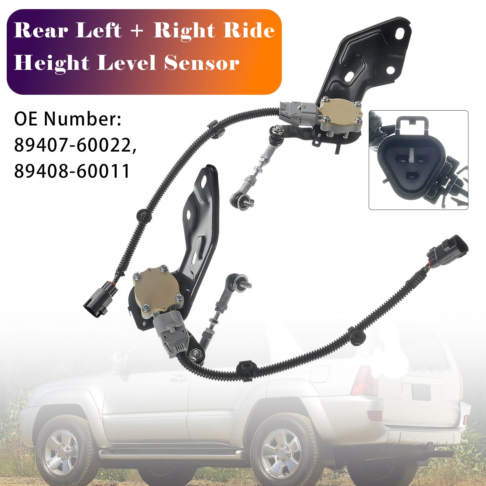 2PCS Ride Height Level Sensor Rear for Toyota 4Runner Lexus GX470 4.7L 2003-2009